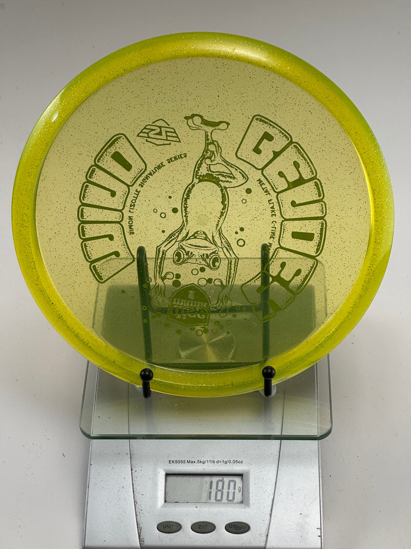 Discmania MD1 C-Line Metal Flake Midrange – Yellow “Juicy Geuz” Frog Stamp