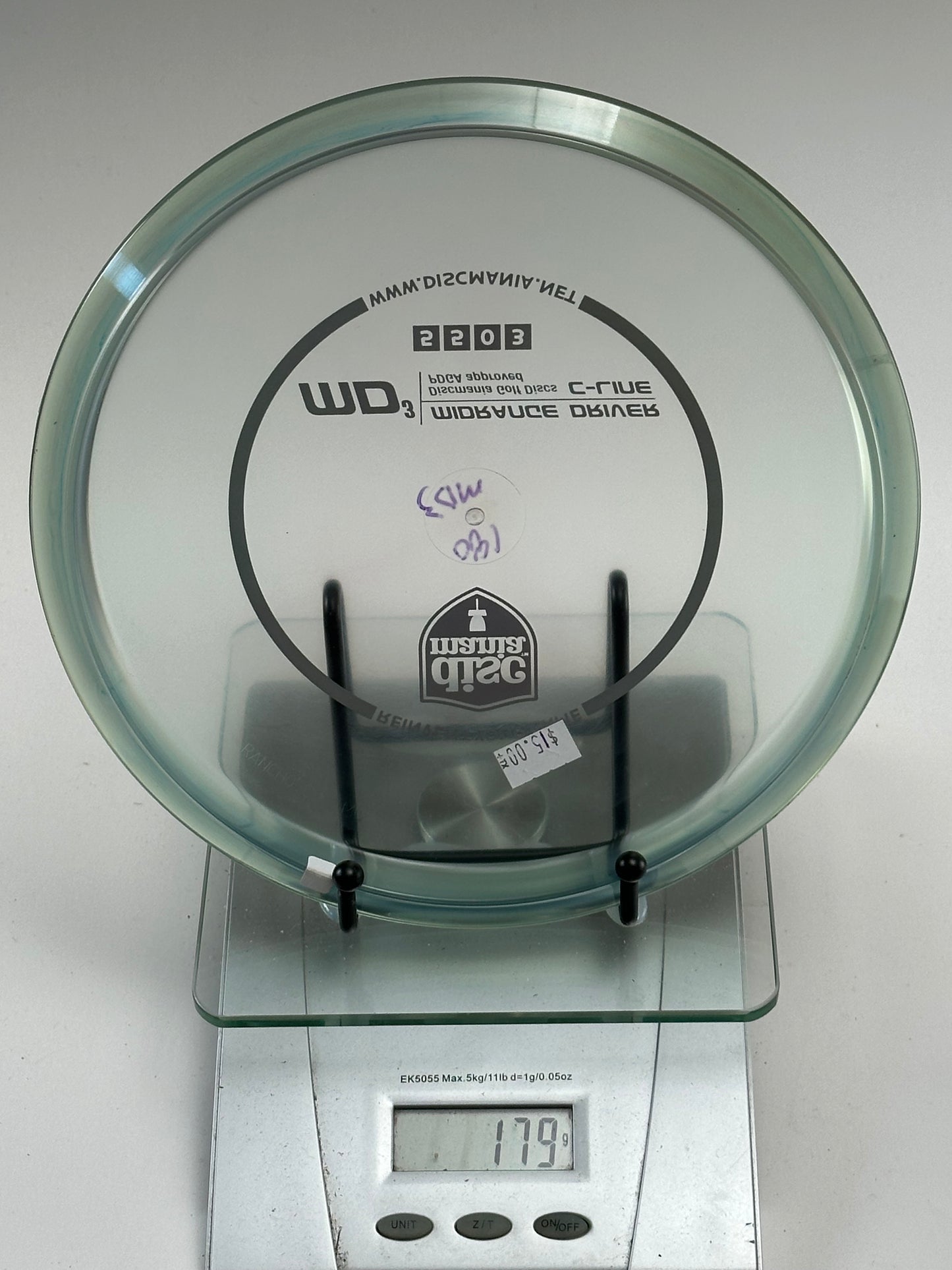 Discmania C-Line MD3 Midrange – Transparent Light Blue, Shield Stamp, 180g