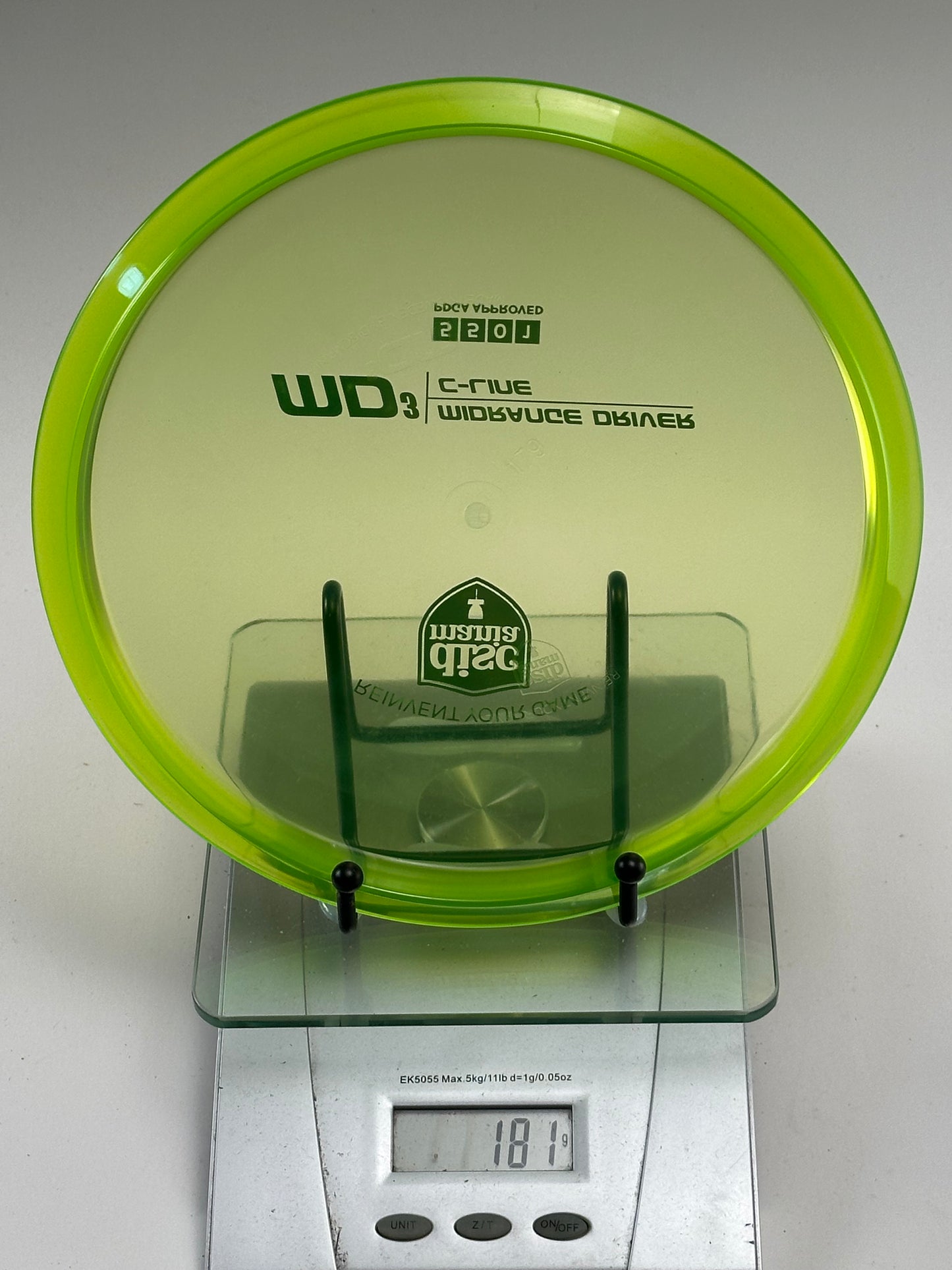 Discmania C-Line MD3 Midrange – Translucent Yellow-Green, Shield Stamp (181g)