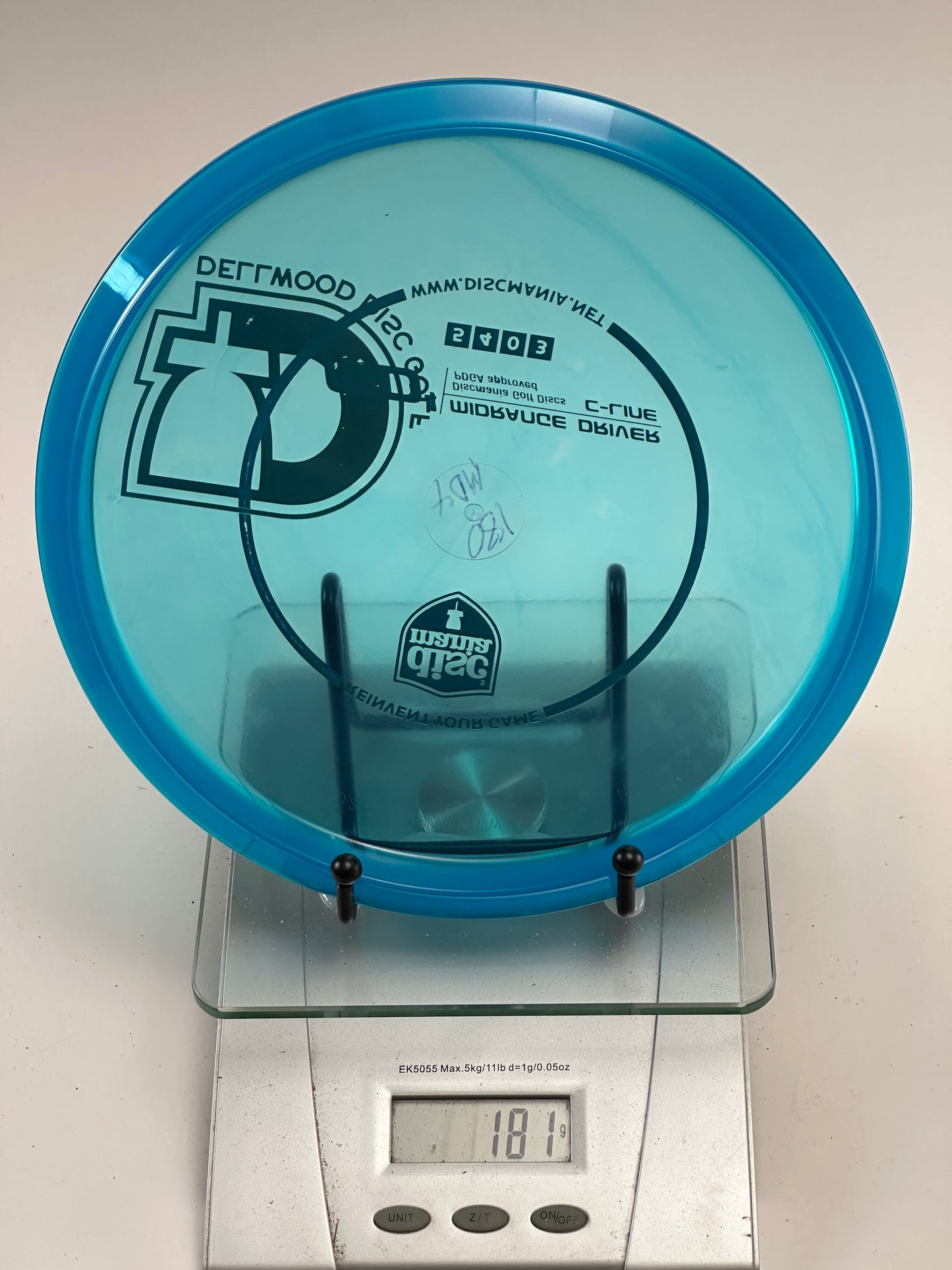 Discmania C-Line MD4 Midrange – Blue, Dellwood Disc Golf Club Stamp