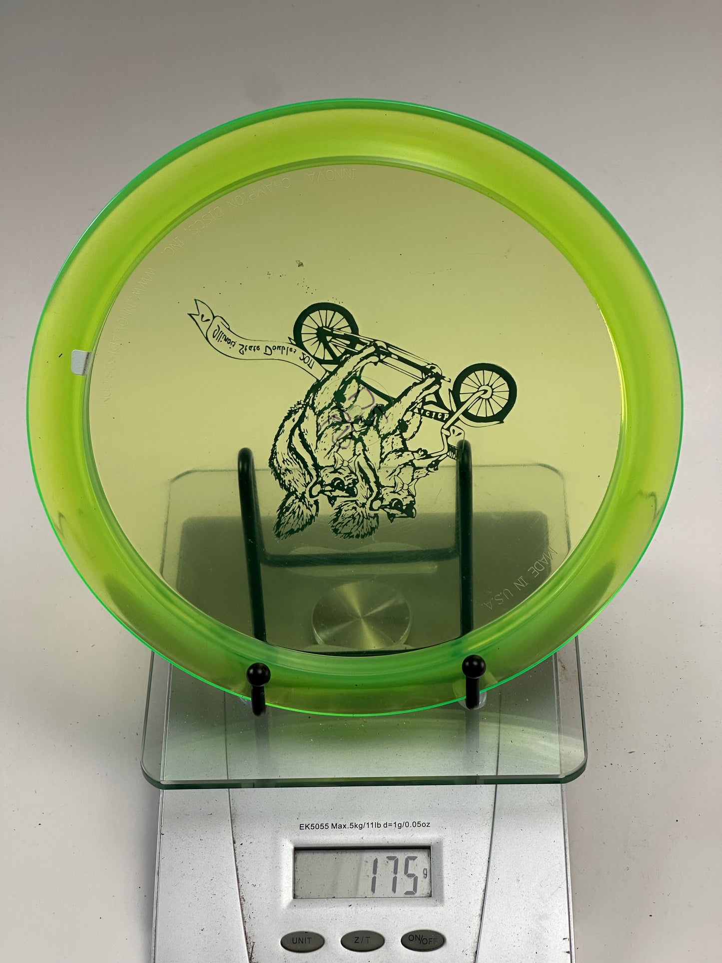 Discmania C-Line PD Power Driver | Transparent Neon Green | Illinois State Doubles 2017