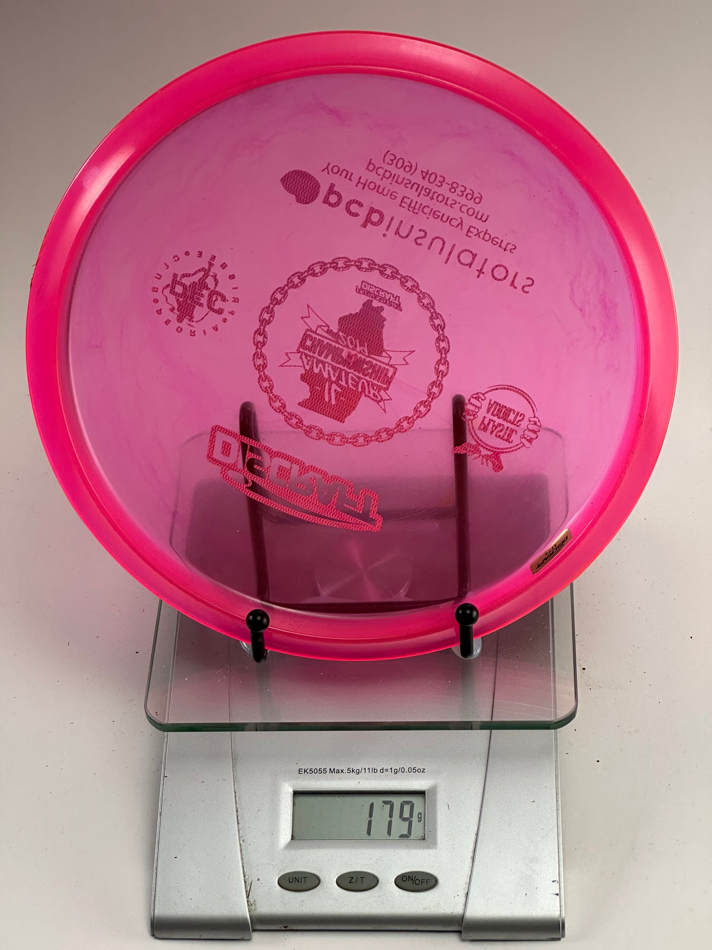 Discraft Buzzz Z Sparkle Pink Transparent Illinois State Championships Stamp