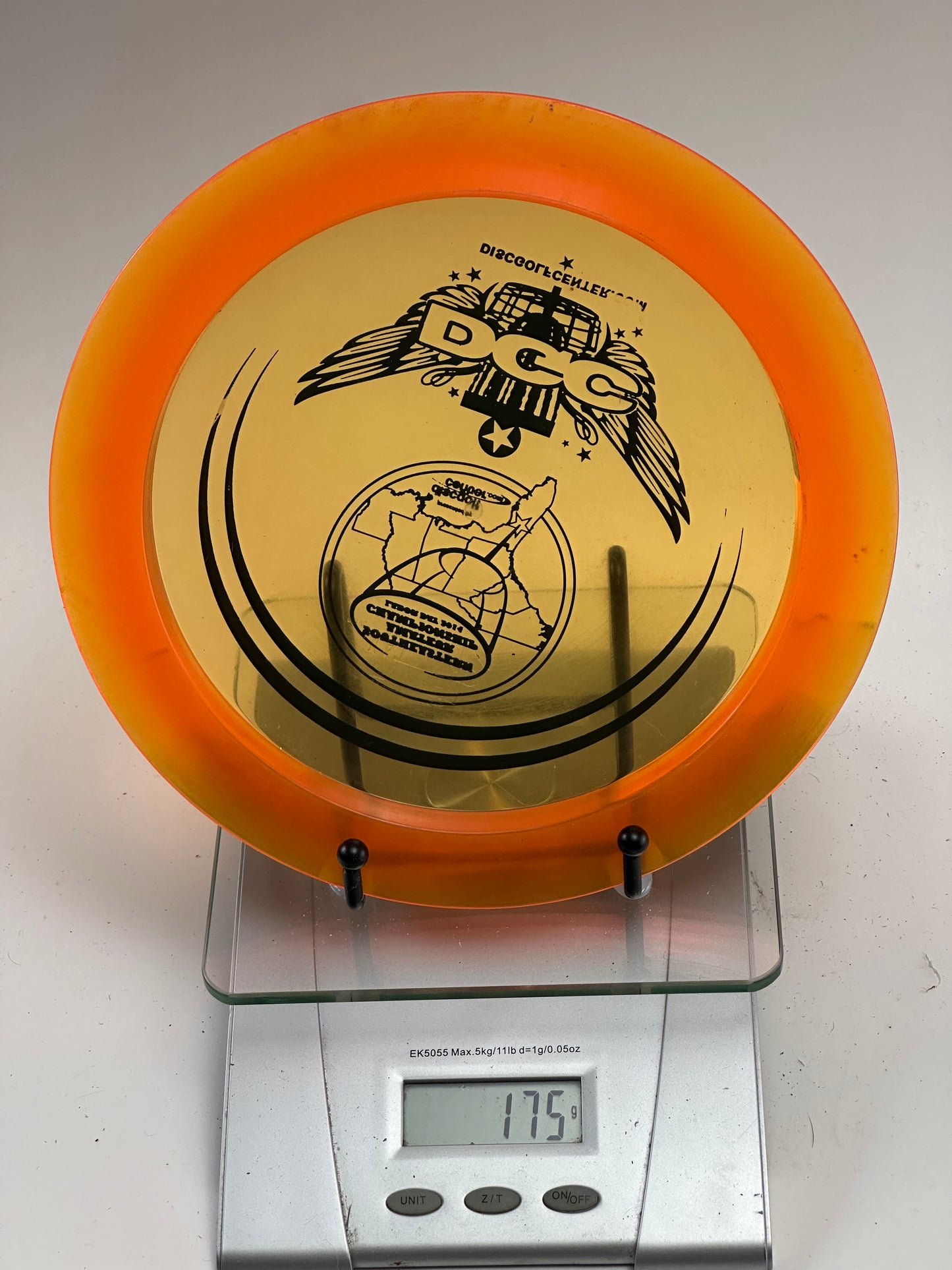 Discraft Z Nuke Distance Driver – Transparent Yellow/Orange – 2014 Tournament Stamp
