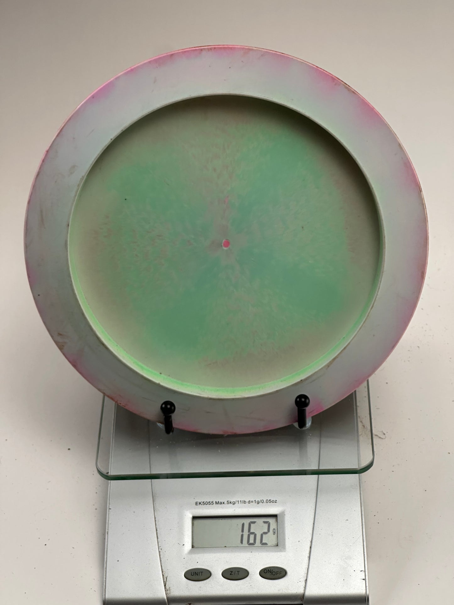 Discraft ESP Nuke (162g) Swirly Pink/Green Distance Driver - White Stamp