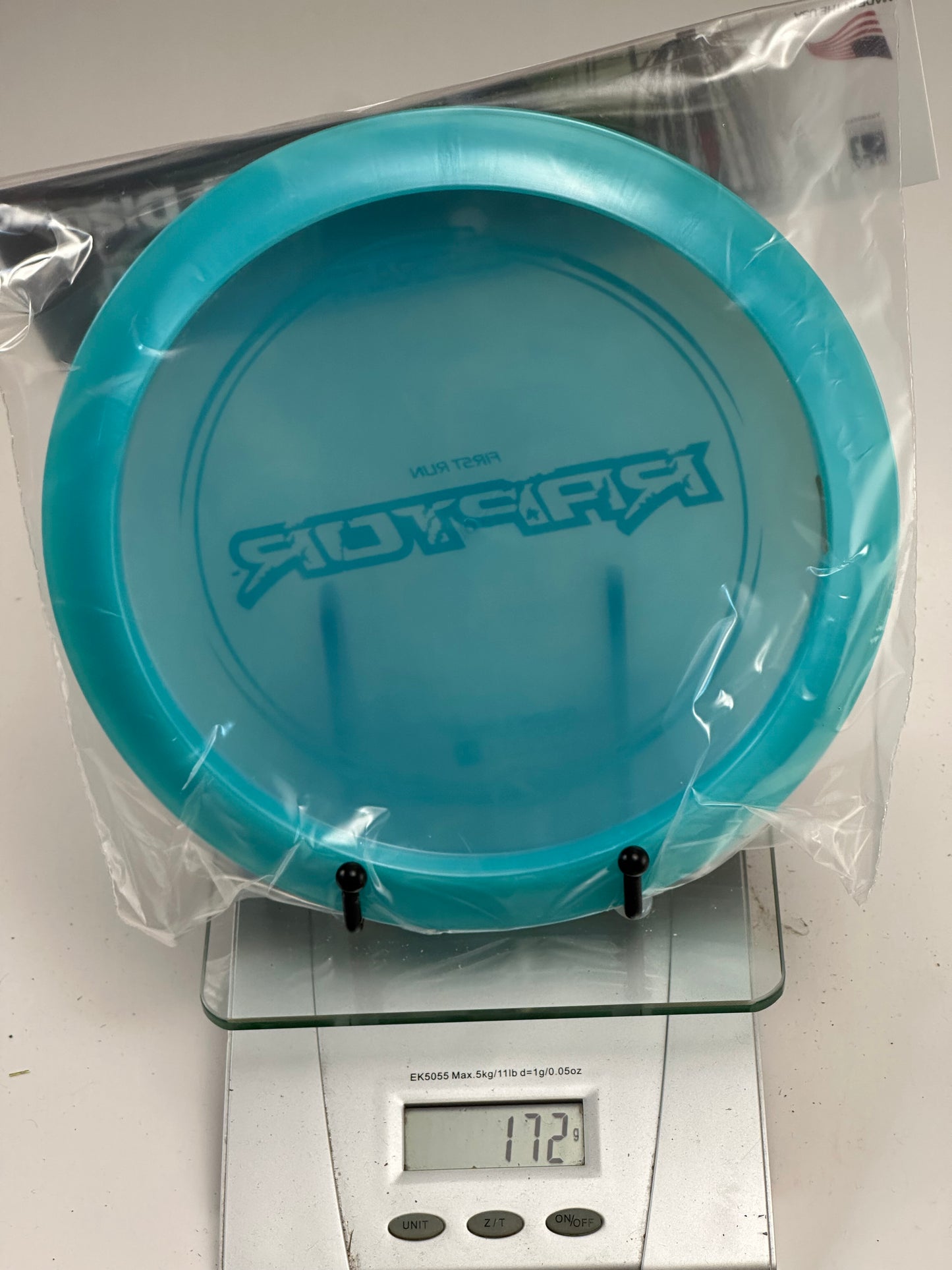 Discraft Z Raptor First Run Distance Driver | Clear Teal