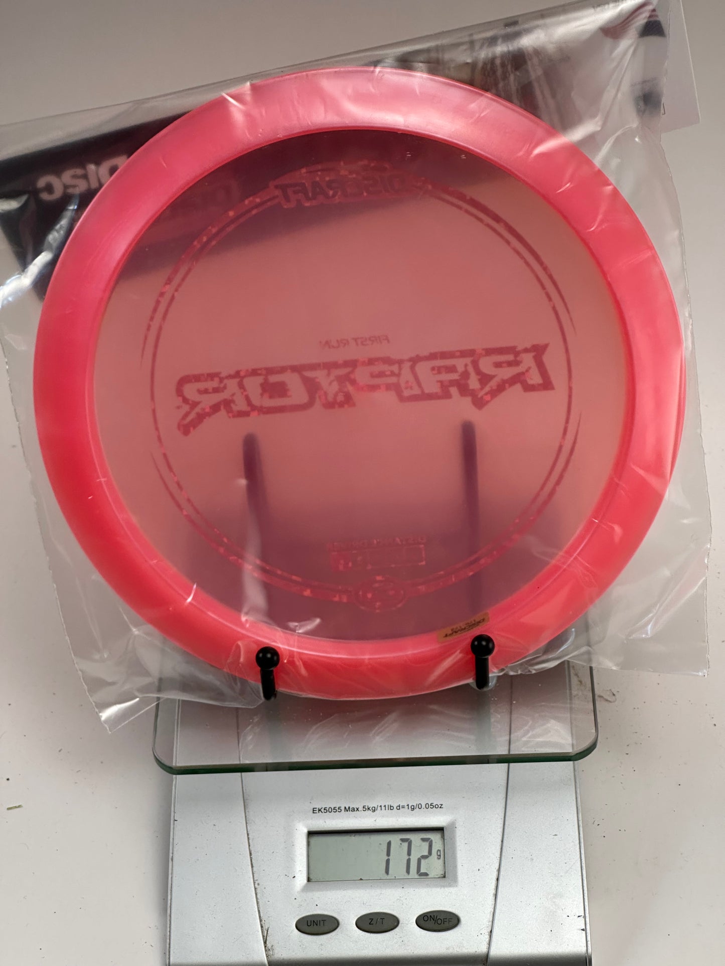 Discraft Raptor First Run Z Distance Driver - Clear Pink - 172g