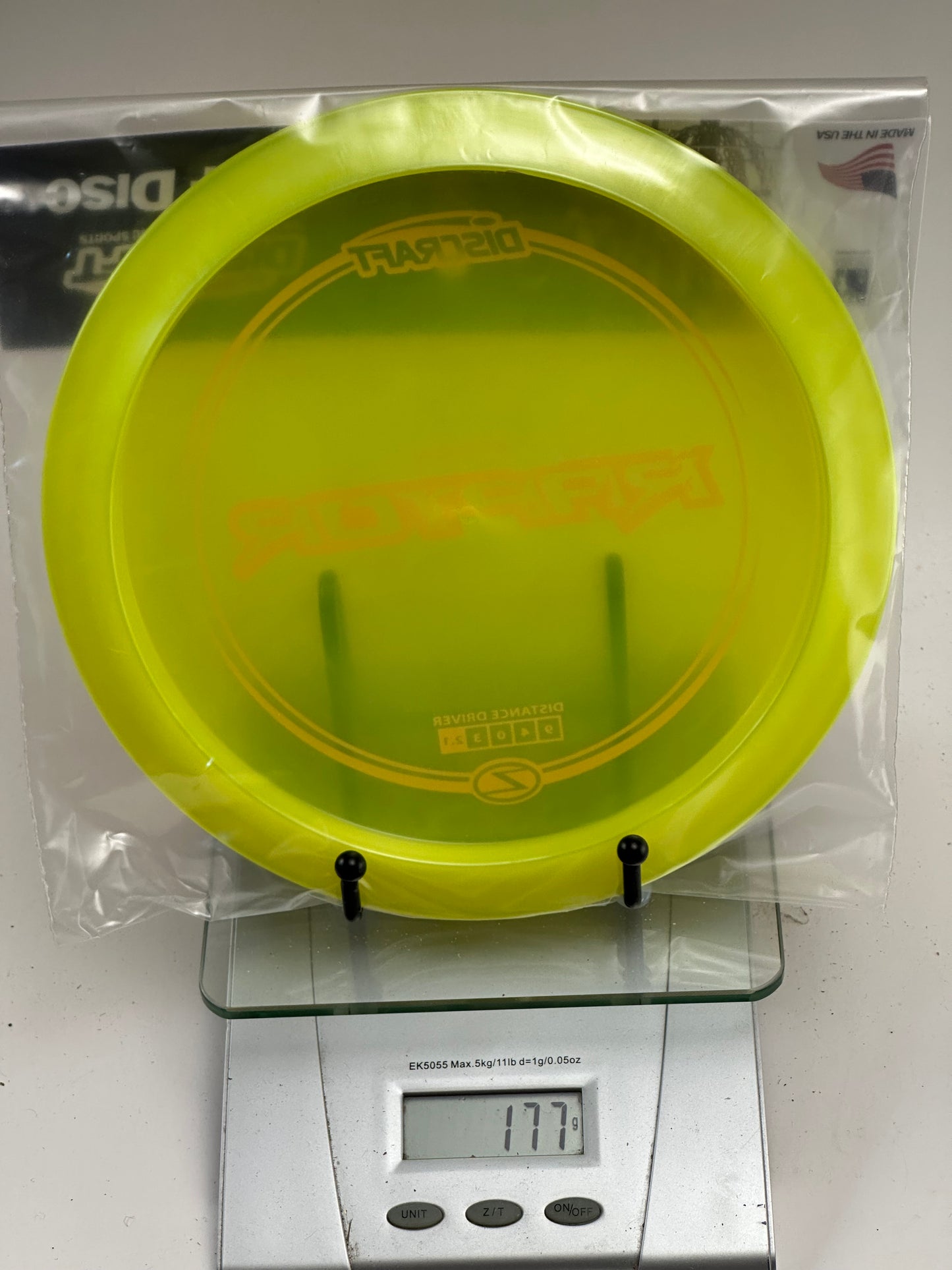 Discraft Z Raptor (First Run) Distance Driver - Transparent Yellow/Pink Stamp