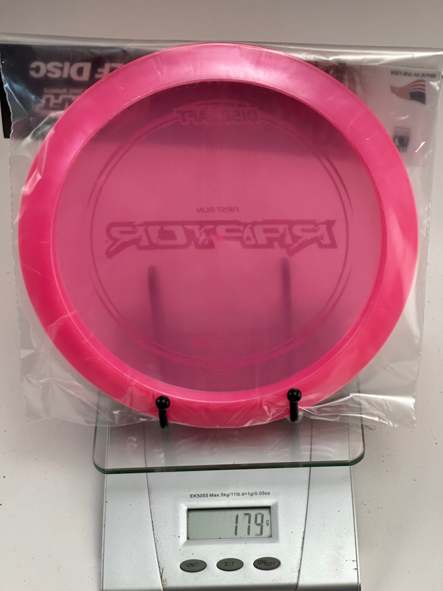 Discraft First Run Raptor Z Distance Driver - Transparent Pink