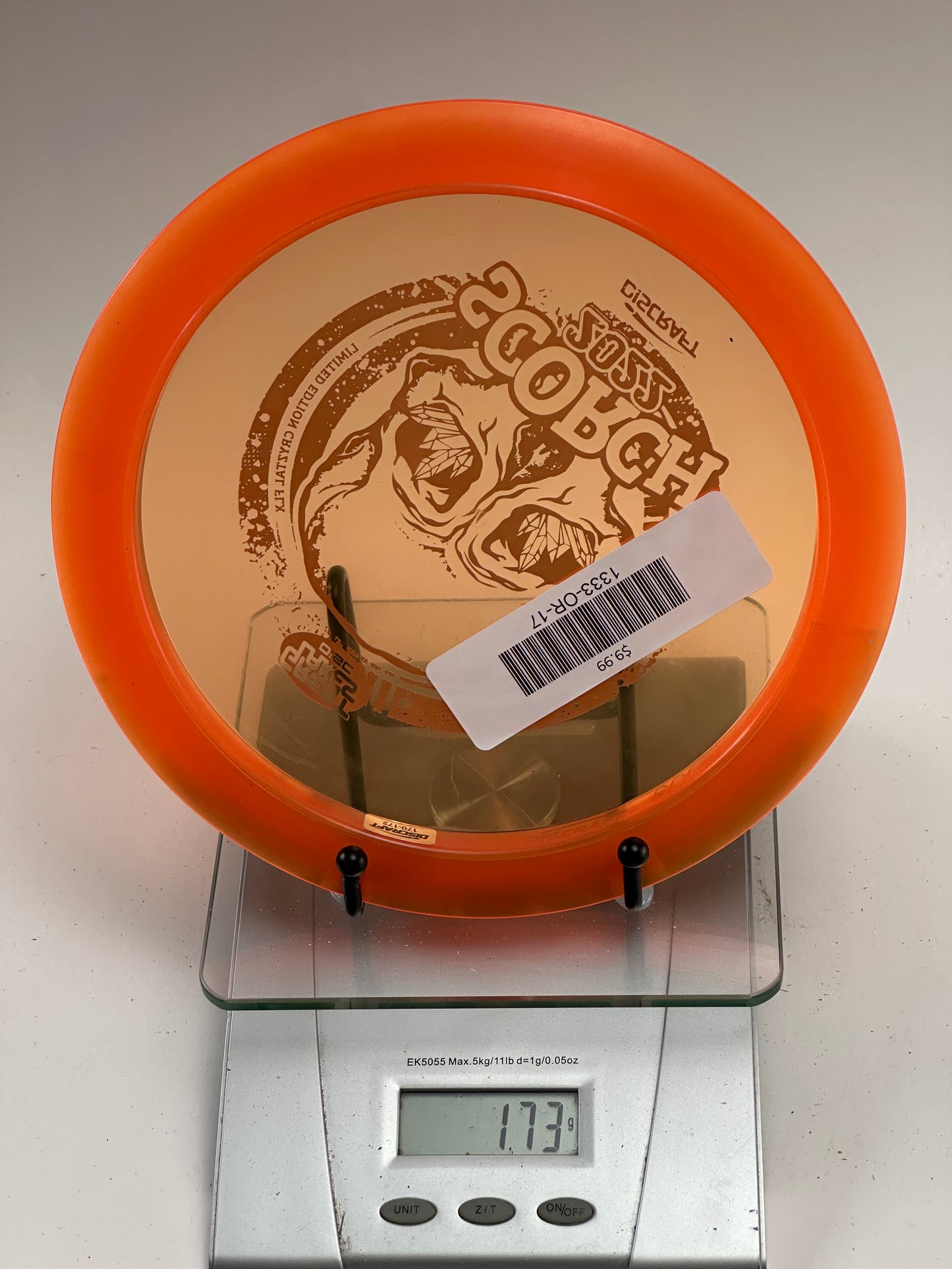 Discraft CryZtal FLX Scorch (2022 Great Lakes Disc Skull Stamp) Orange Rim