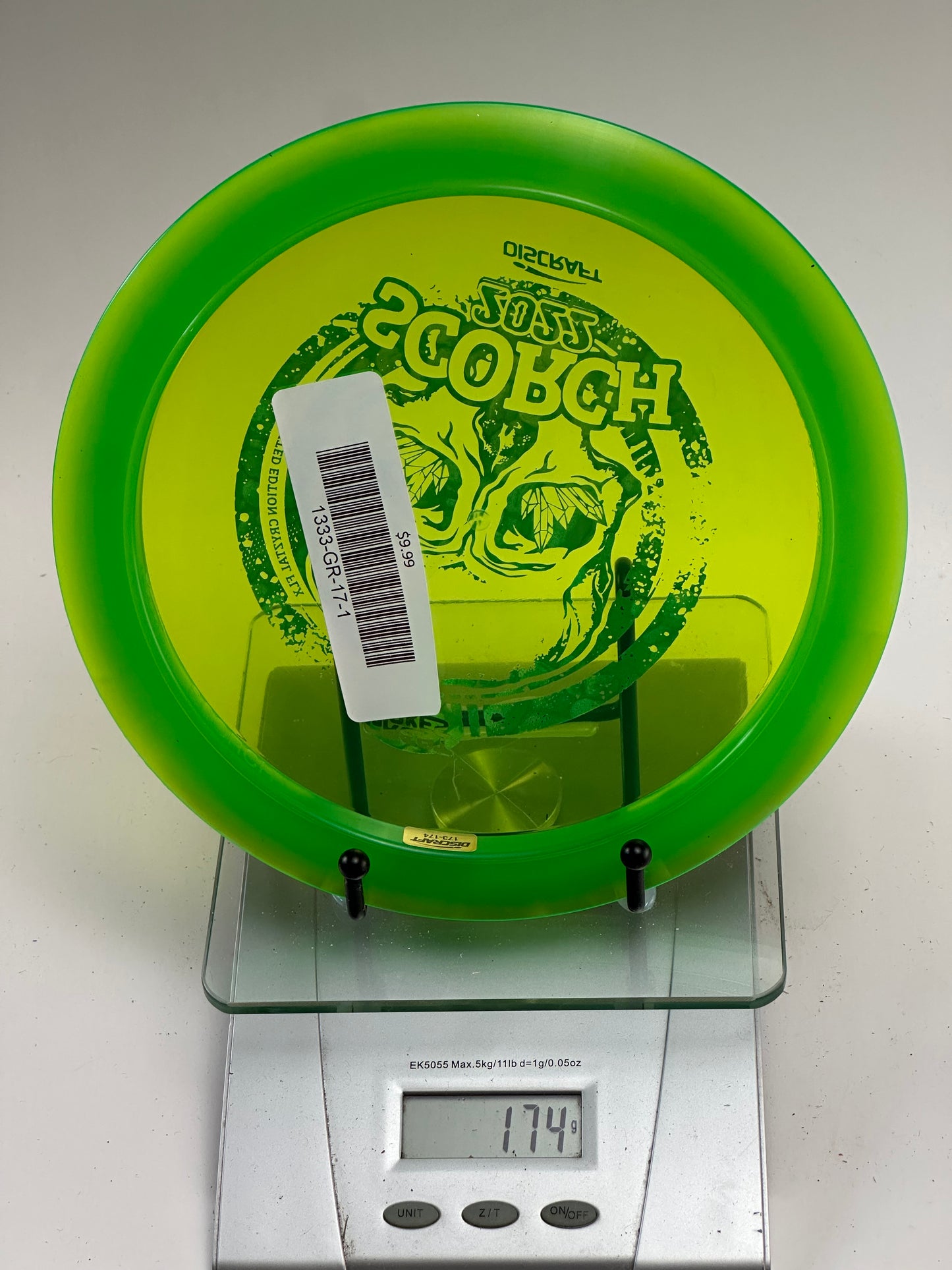 Discraft CryZtal FLX Scorch 2022 Great Lakes Disc Skull Stamp - Green