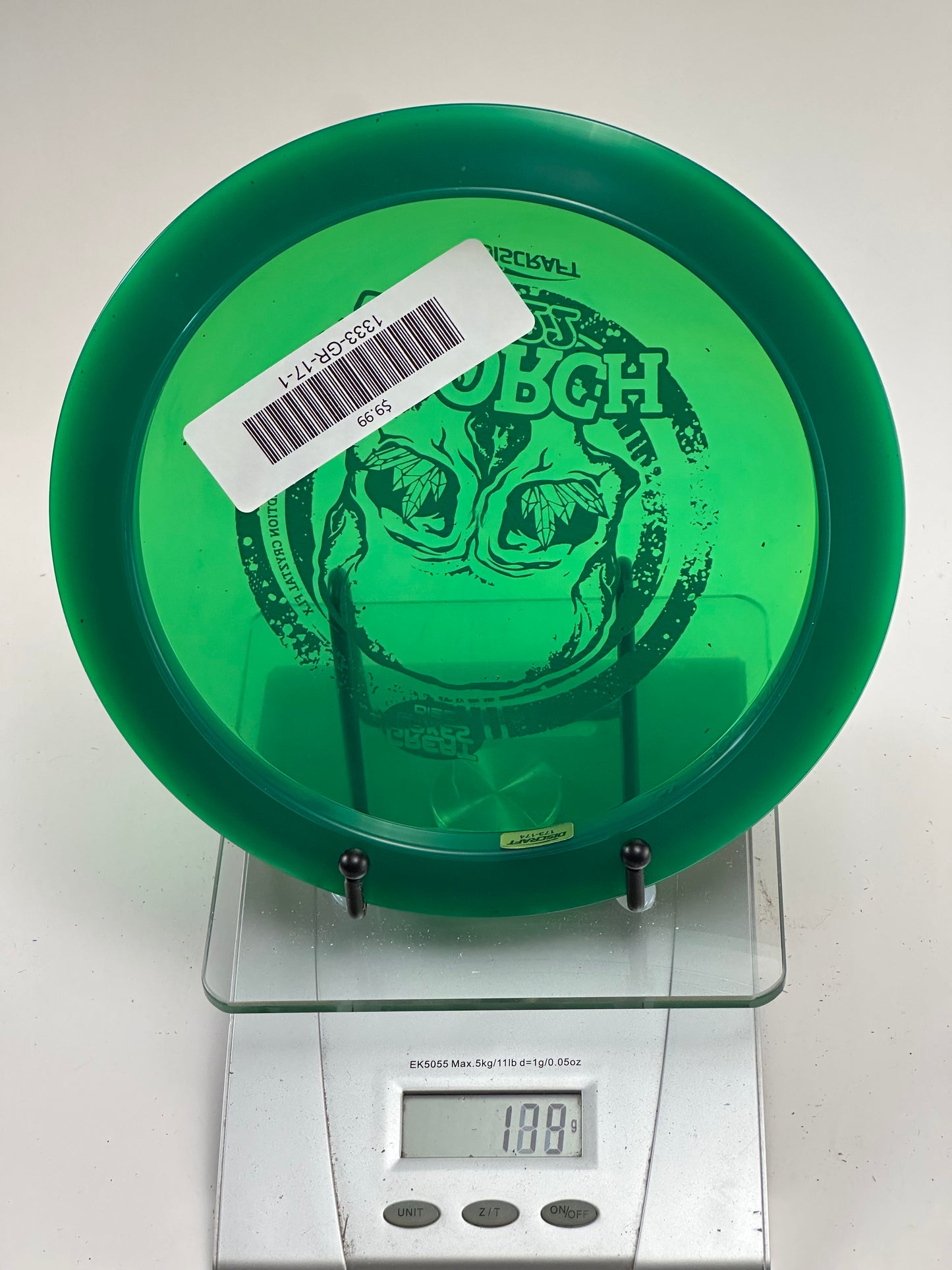 Discraft CryZtal FLX Scorch – 2022 Great Lakes Disc Skull Stamp (Green)