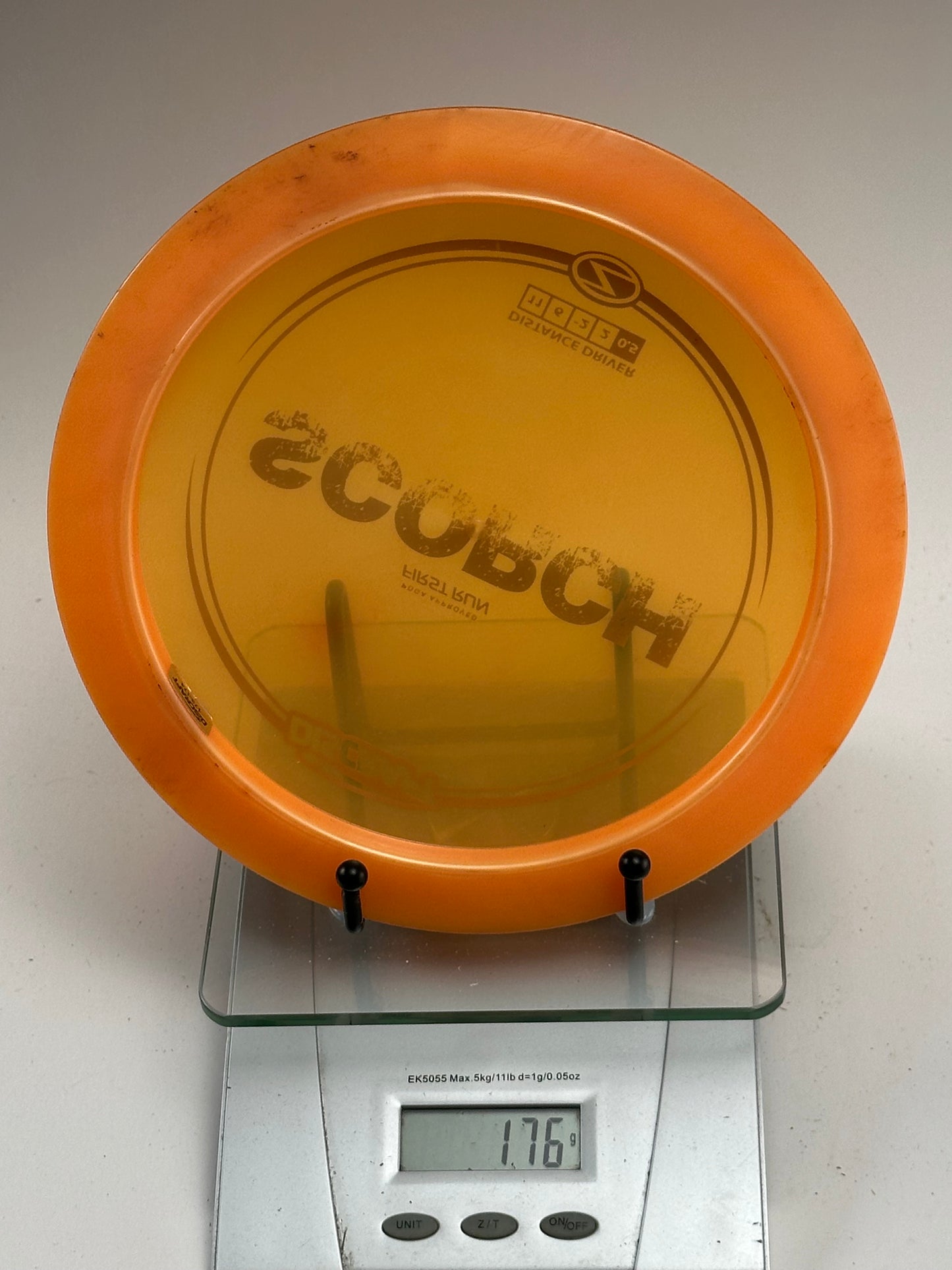 Discraft Z Scorch First Run Distance Driver (Transparent Orange Rim)