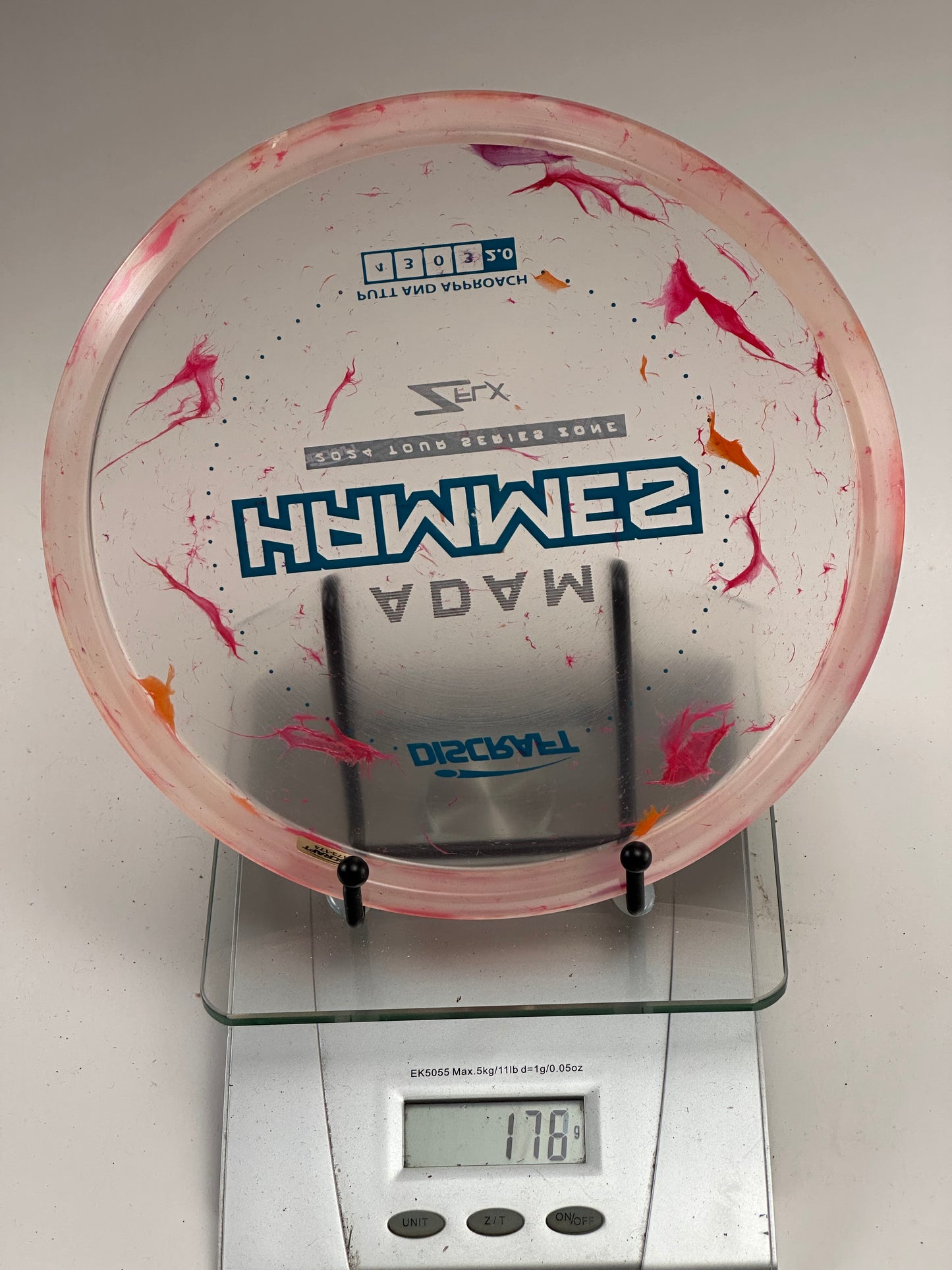 Discraft Zone Z Swirl FLX Adam Hammes Tour Series (Clear w/ Pink Swirl)