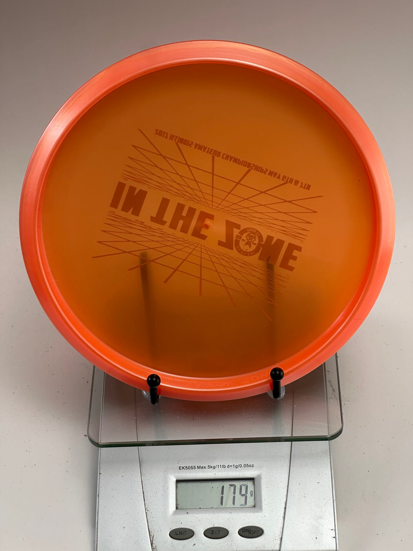 Discraft Zone Z Line Orange Transparent 2017 Illinois Am Champs Stamp