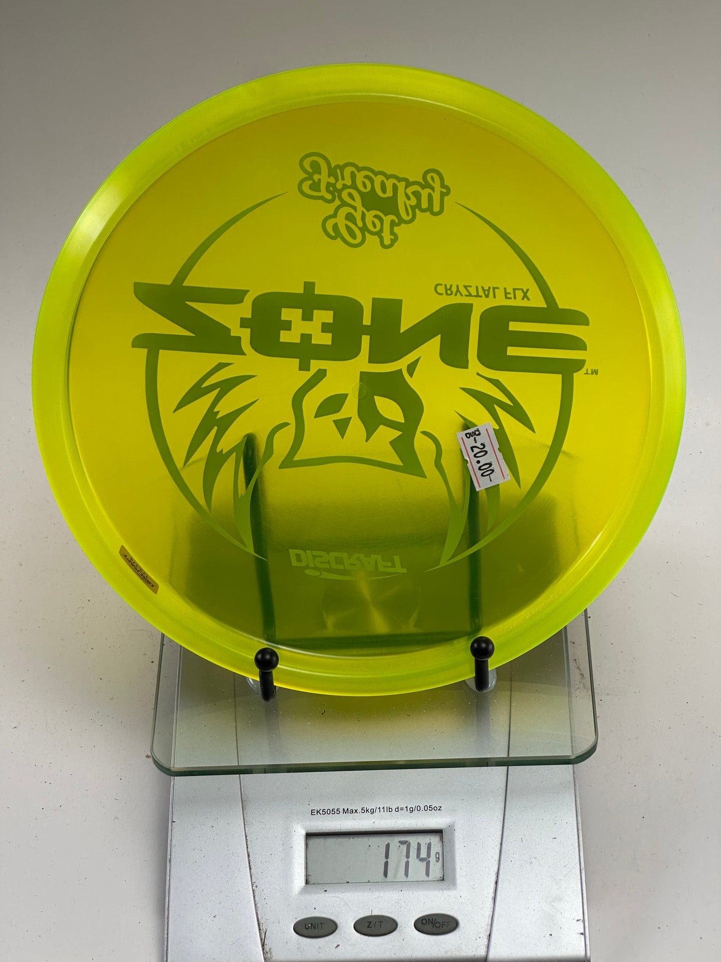 Discraft Zone CryZtal FLX "Get Freaky" Transparent Yellow 174g