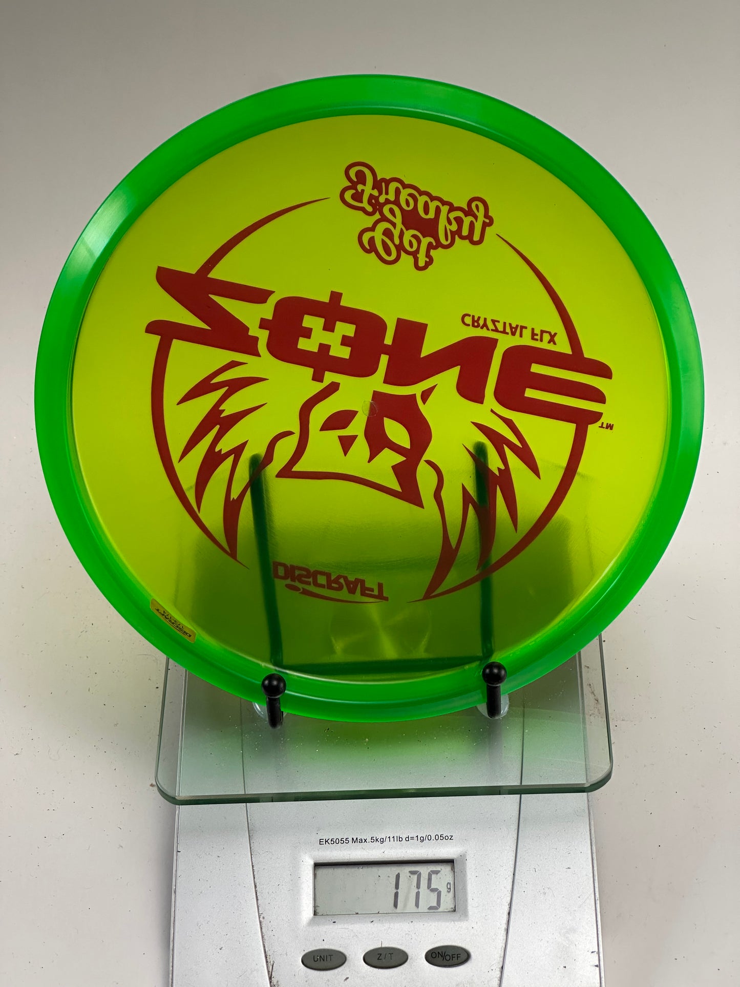 Discraft Zone CryZtal FLX “Get Freaky” Transparent Green w/ Red Stamp