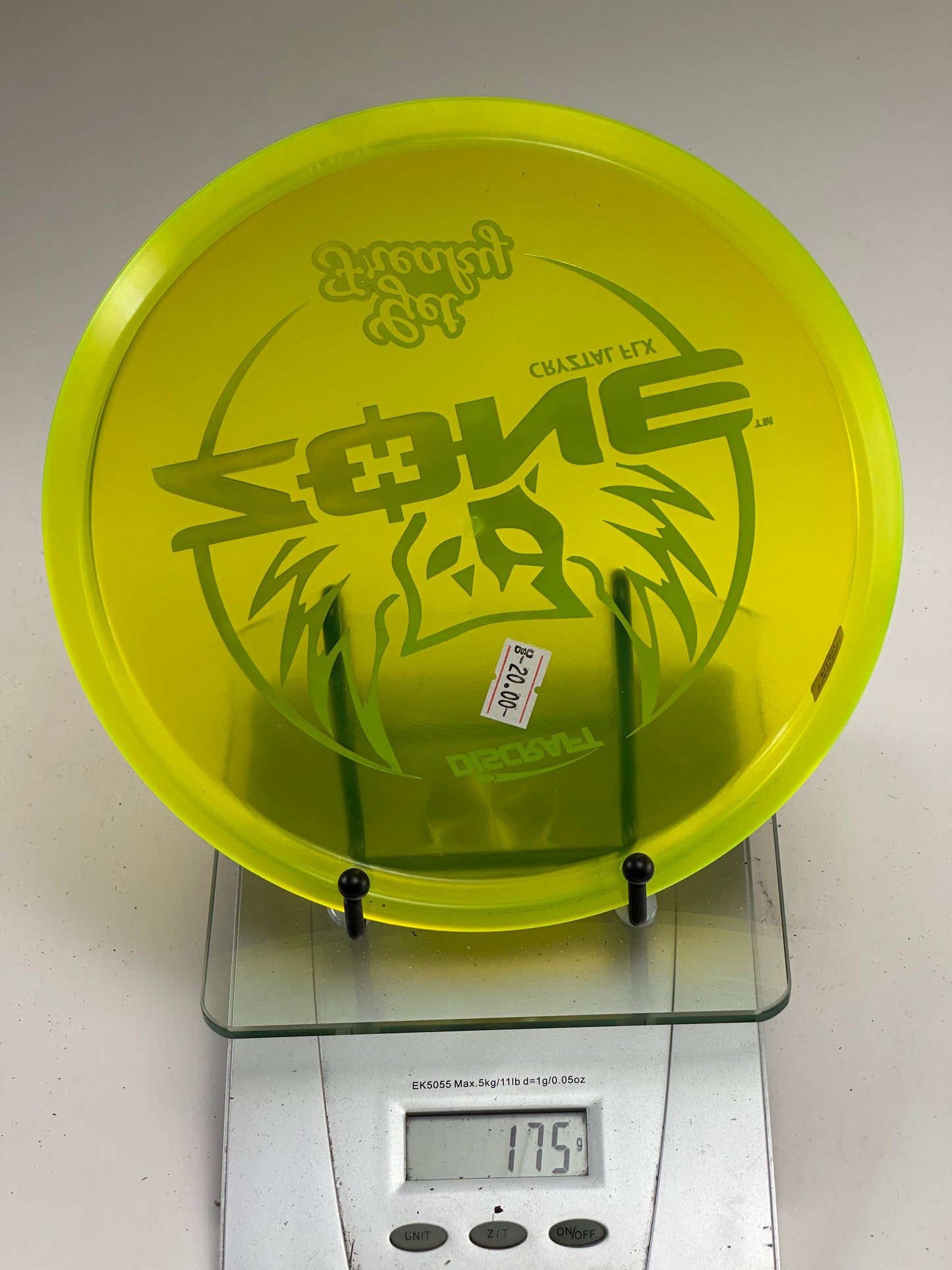 Discraft Zone CryZtal FLX Get Freaky – Transparent Yellow/Green Stamp