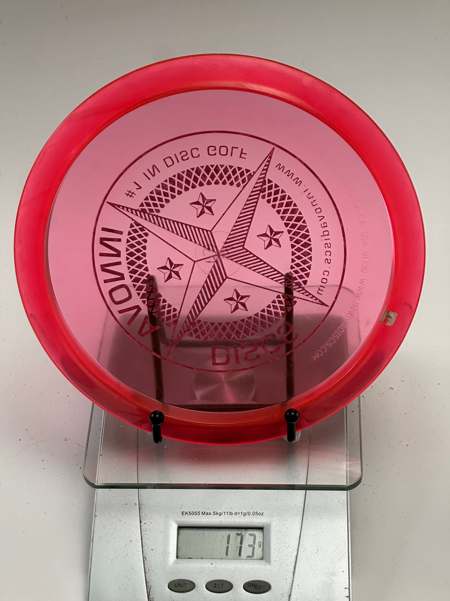 Innova Champion Leopard3 Fairway Driver (173g) - Transparent Red, Blue Stamp