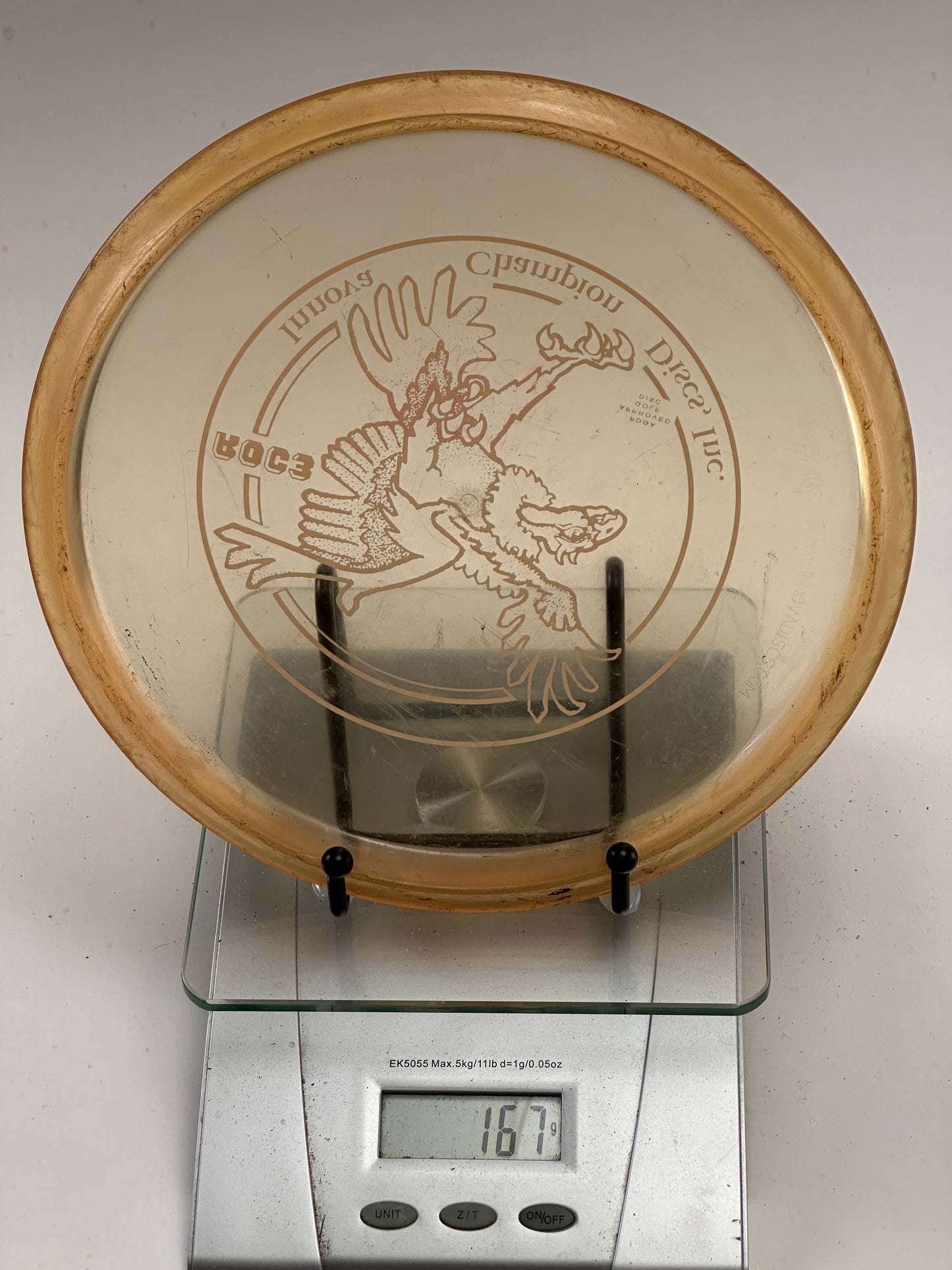 Innova Roc3 Champion Midrange 167g Clear w/ Amber Rim Eagle Stamp
