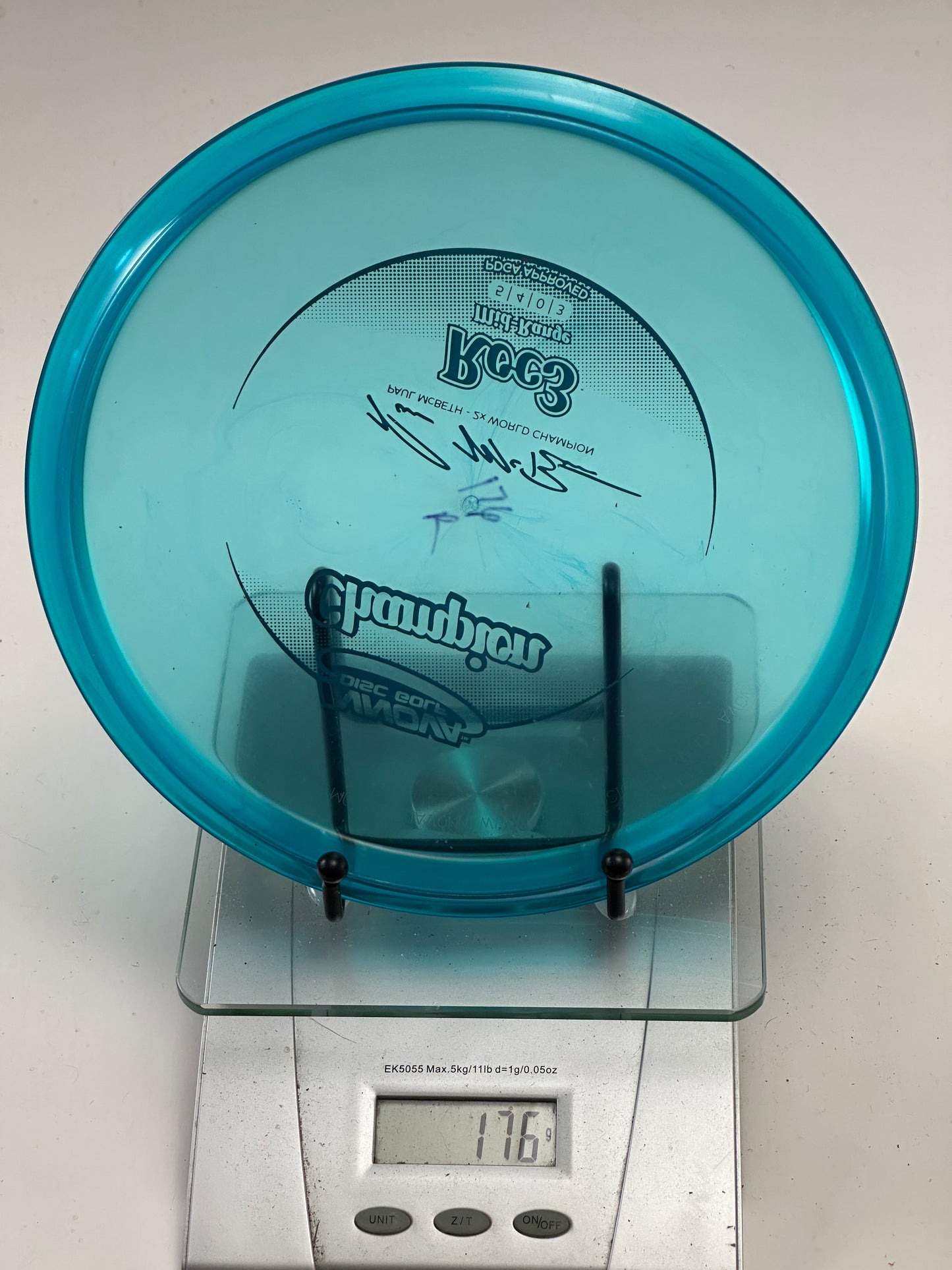 Innova Champion Roc3 Midrange - Transparent Teal - McBeth 2x Stamp, Ink