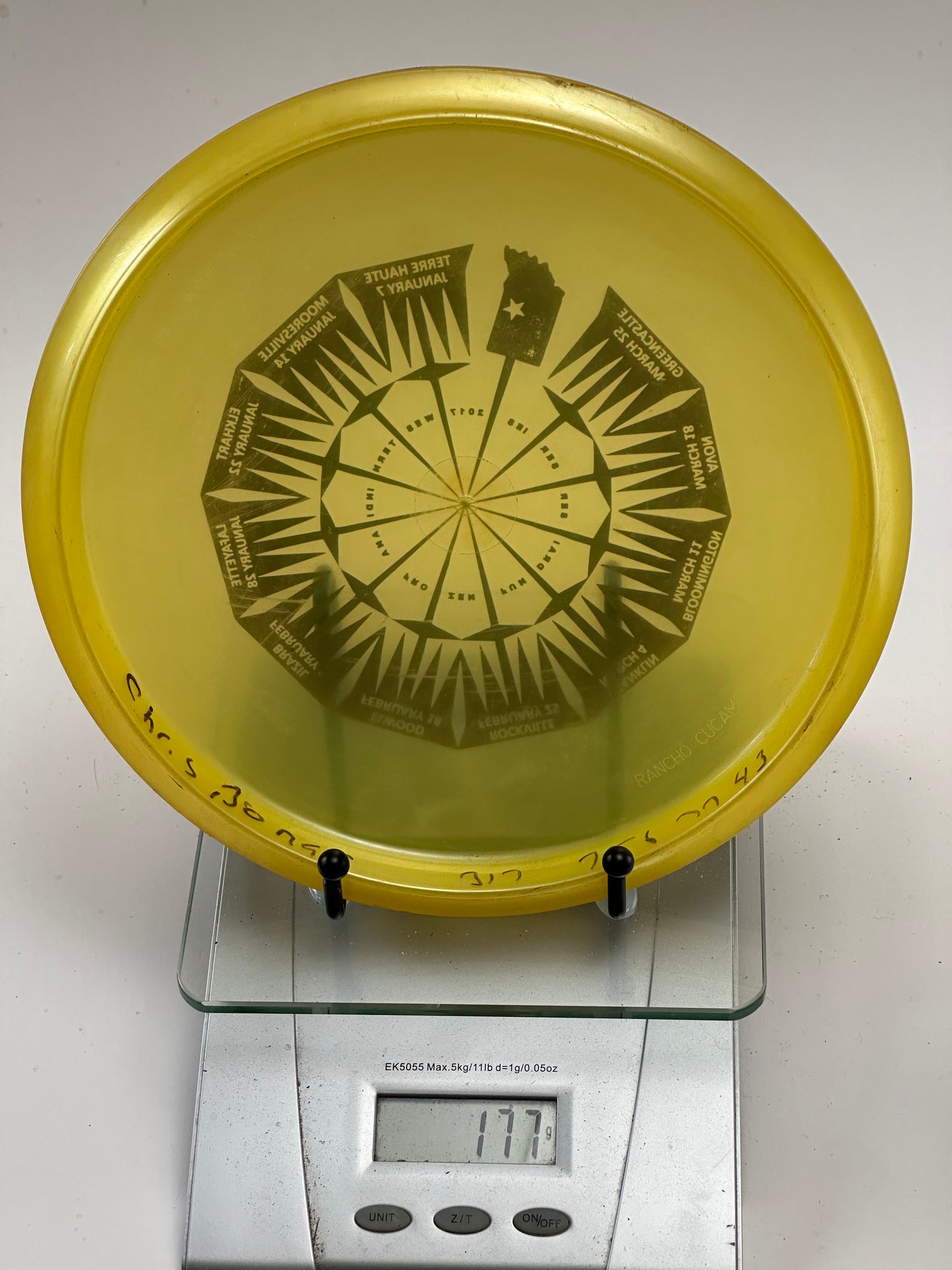Innova Champion Roc3 Transparent Yellow 2017 Indiana Points Series Stamp