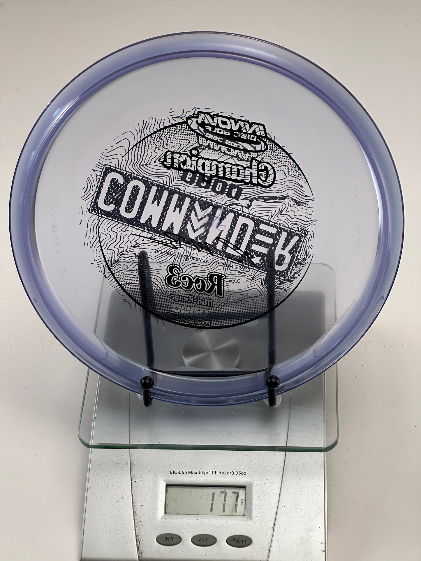 Innova Champion Roc3 – Clear w/ Light Purple Rim, Commander Topo Stamp