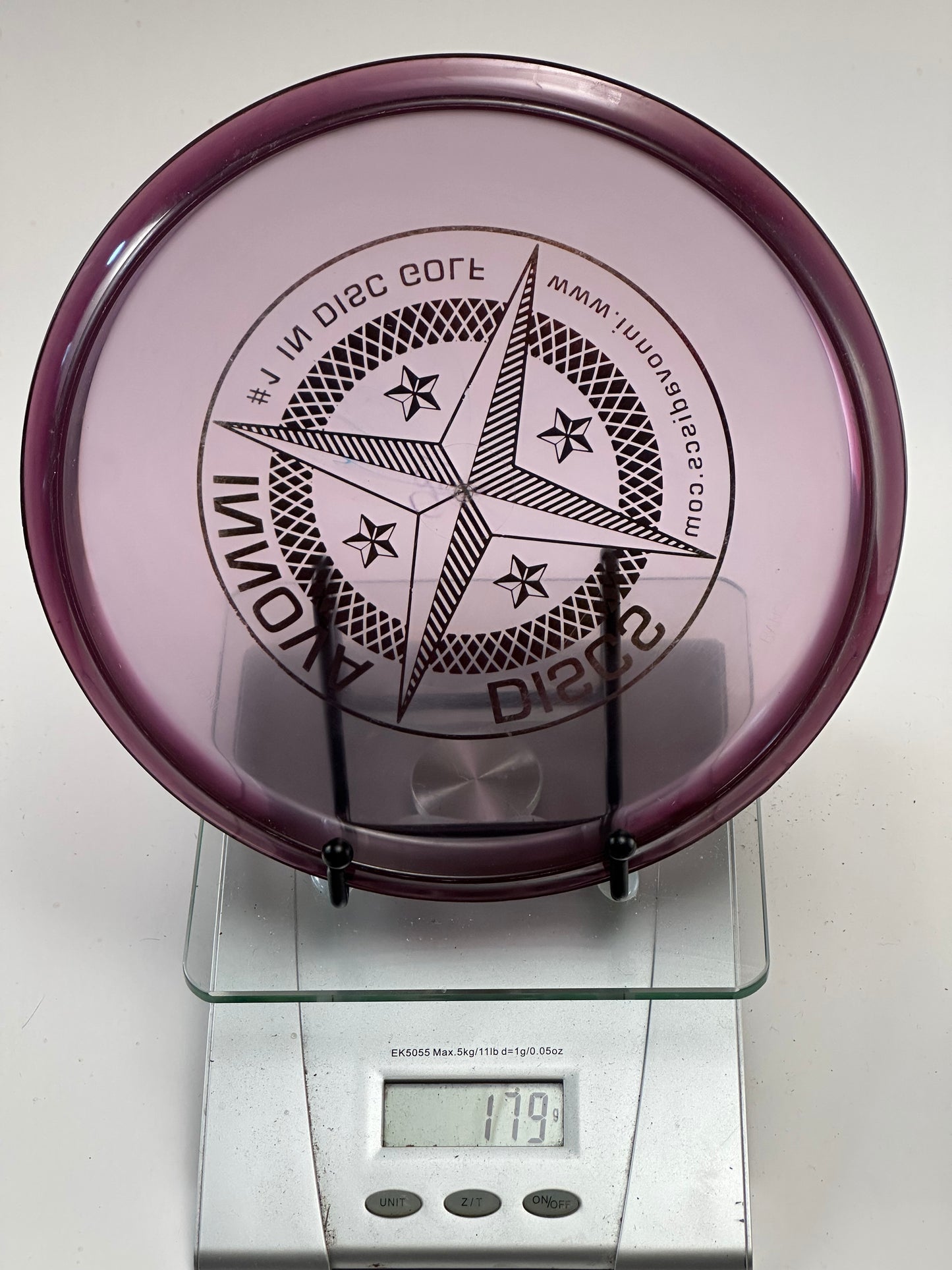 Innova Roc3 Champion Midrange (179g) Transparent Purple, Compass Rainbow Stamp