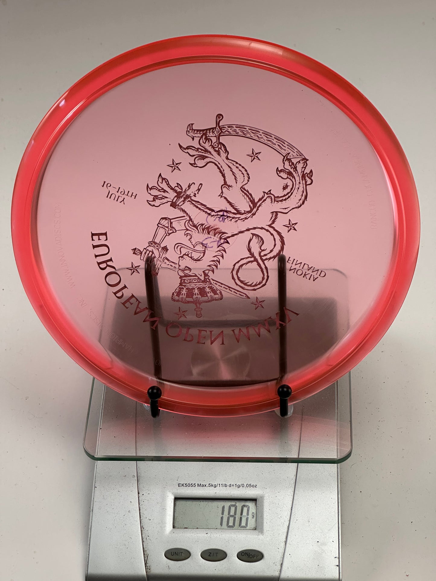 Innova Champion Roc VRoc | European Open MMXV Stamp | Translucent Red Rim