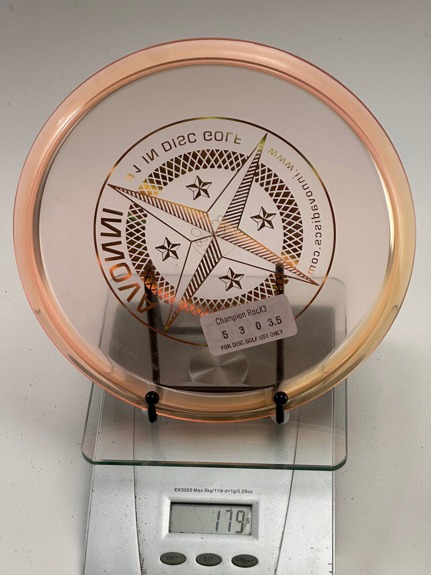 Innova Champion RocX3 Midrange (179g) – Clear w/ Orange Rim