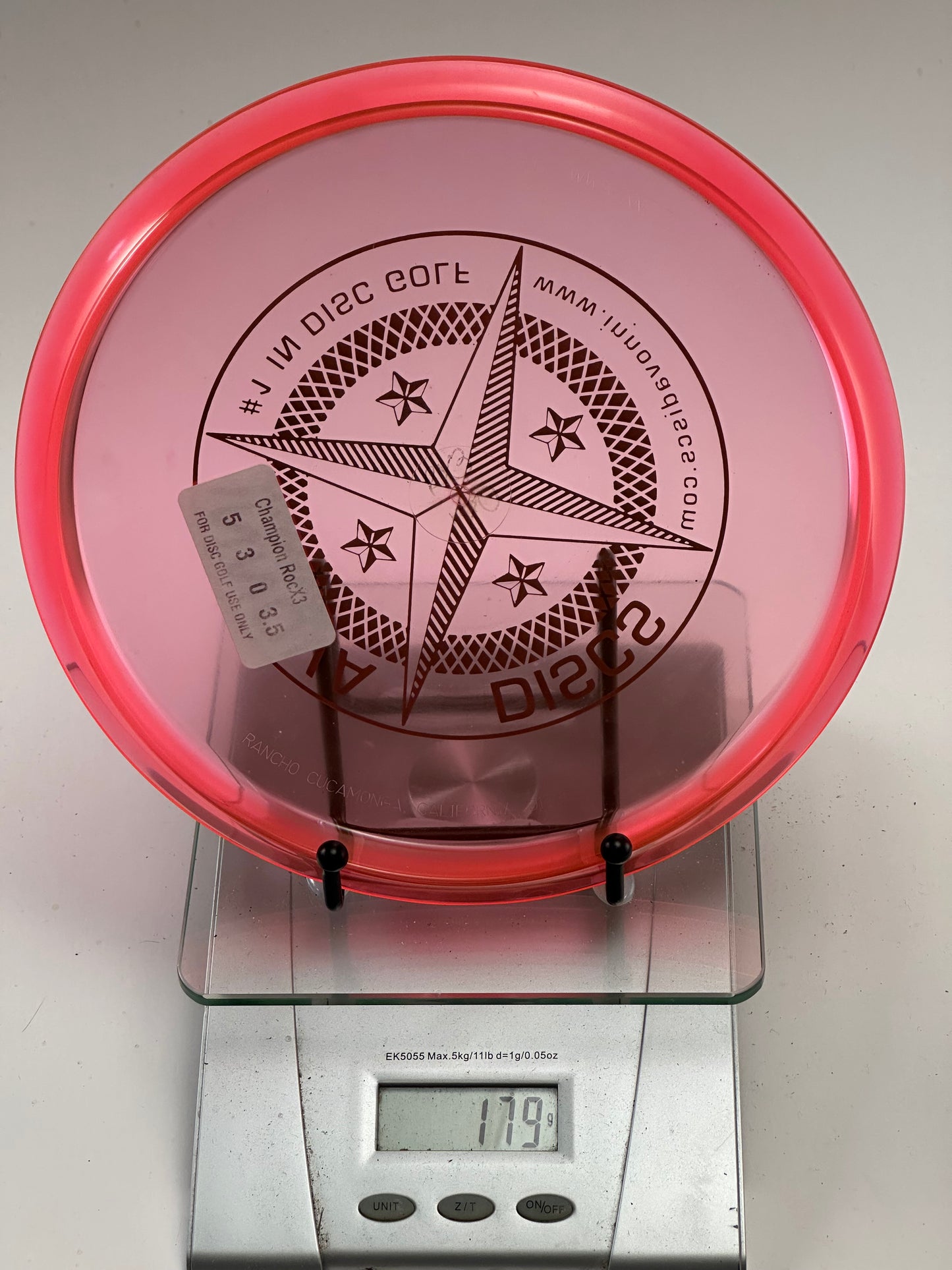Innova Champion RocX3 Midrange | Transparent Pink | Compass Stamp | 179g