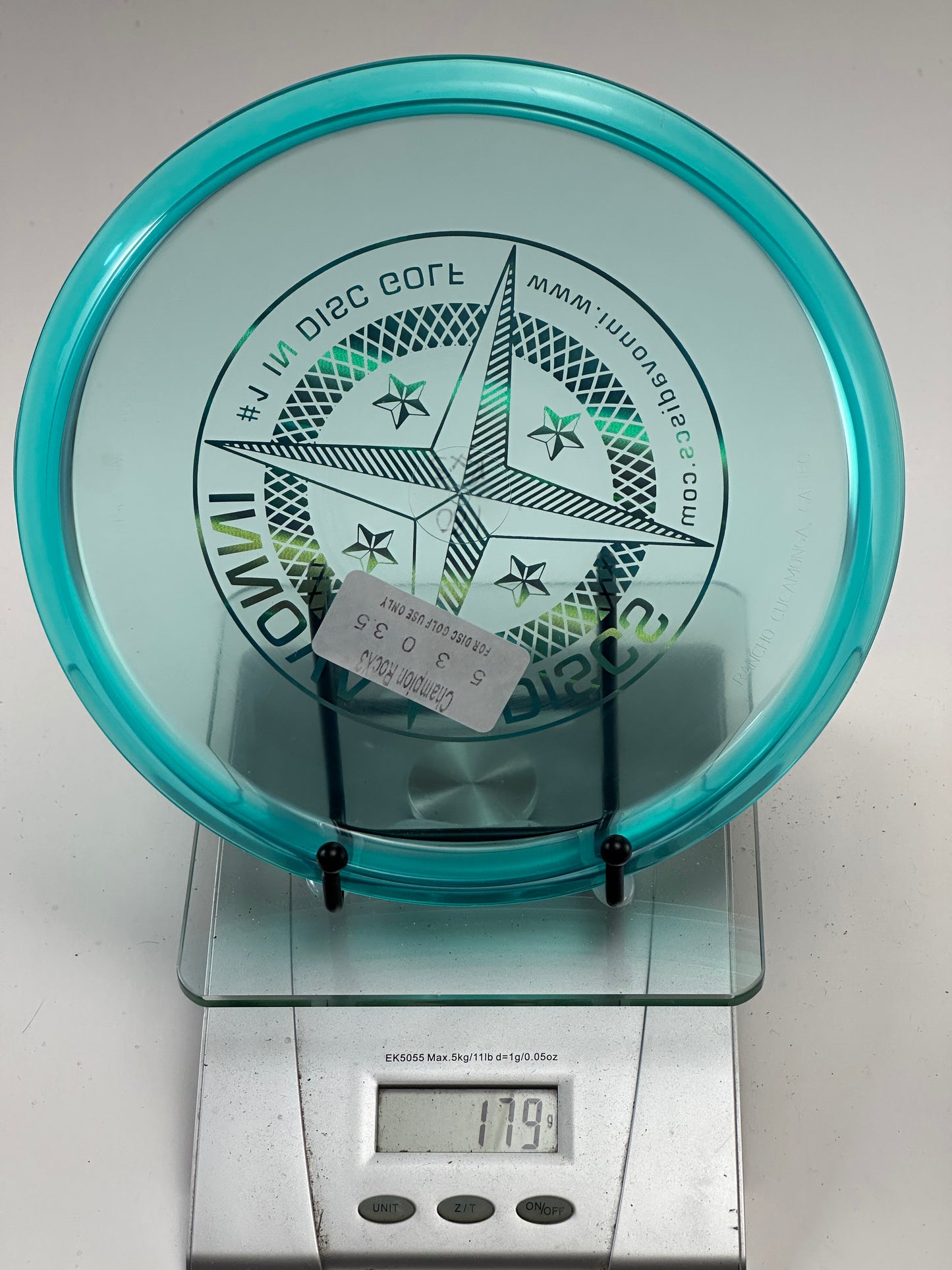 Innova Champion Roc X3 Midrange (179g) - Transparent Aqua, Compass Stamp