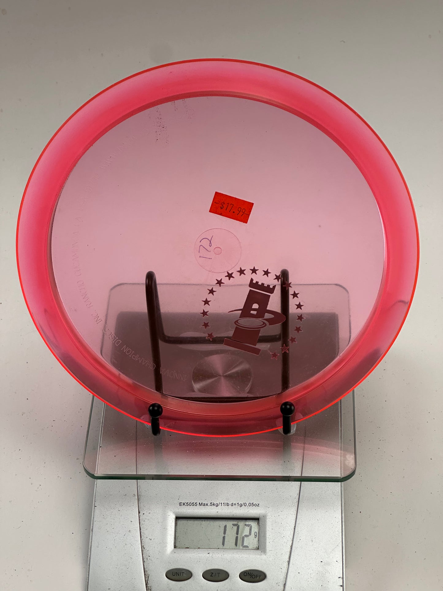 Innova Champion Teebird 172g Transparent Pink/Red Fairway Driver (Tournament Stamp)