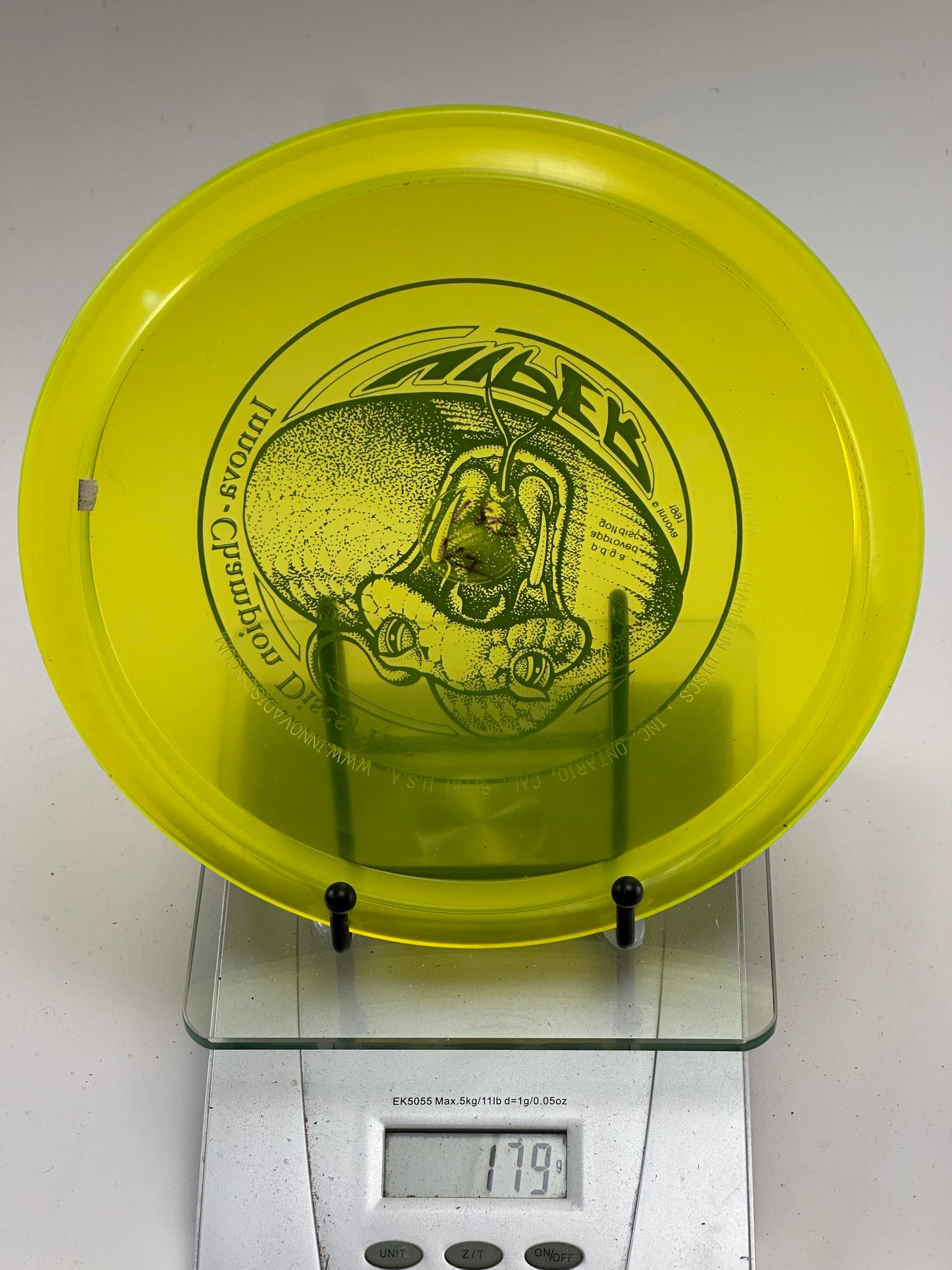 Innova Champion Viper – Transparent Yellow (119g) Black Snake Stamp