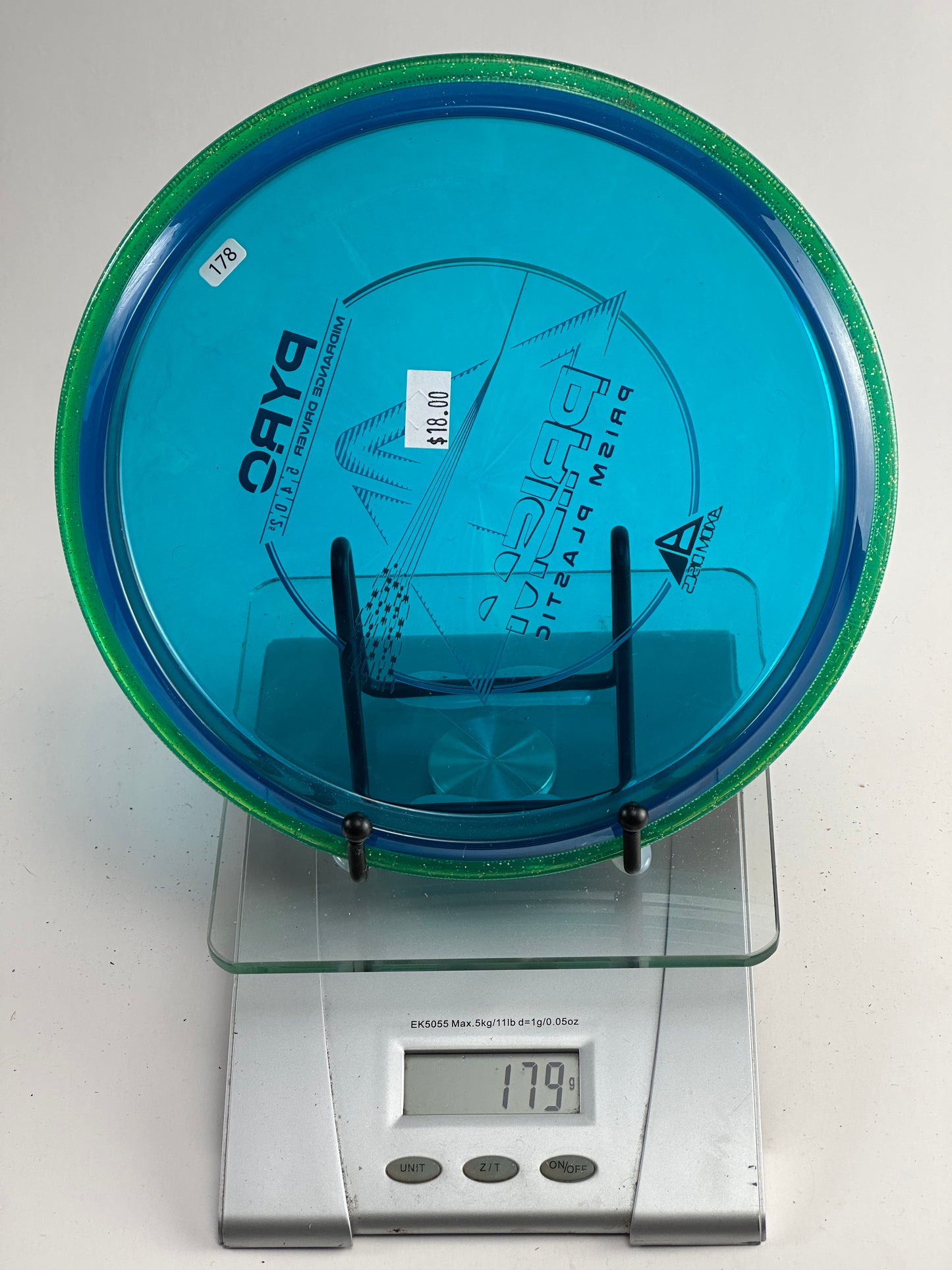 MVP Prism Plasma Pyro Midrange (Blue w/ Green Prism Rim) 179g