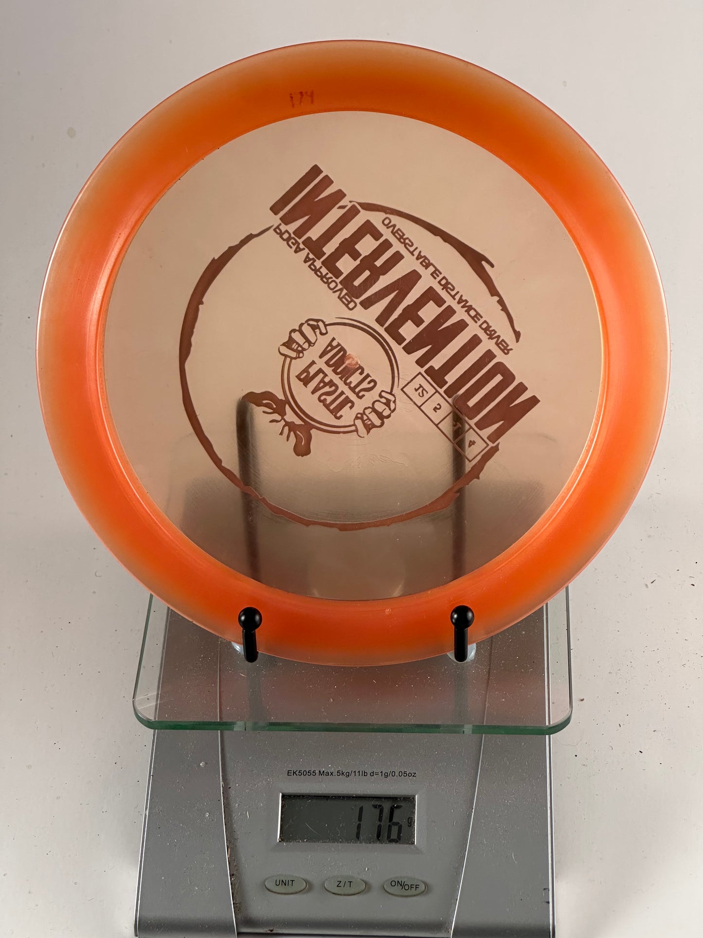 Plastic Addicts Intervention 176g Premium Translucent Clear/Orange Distance Driver