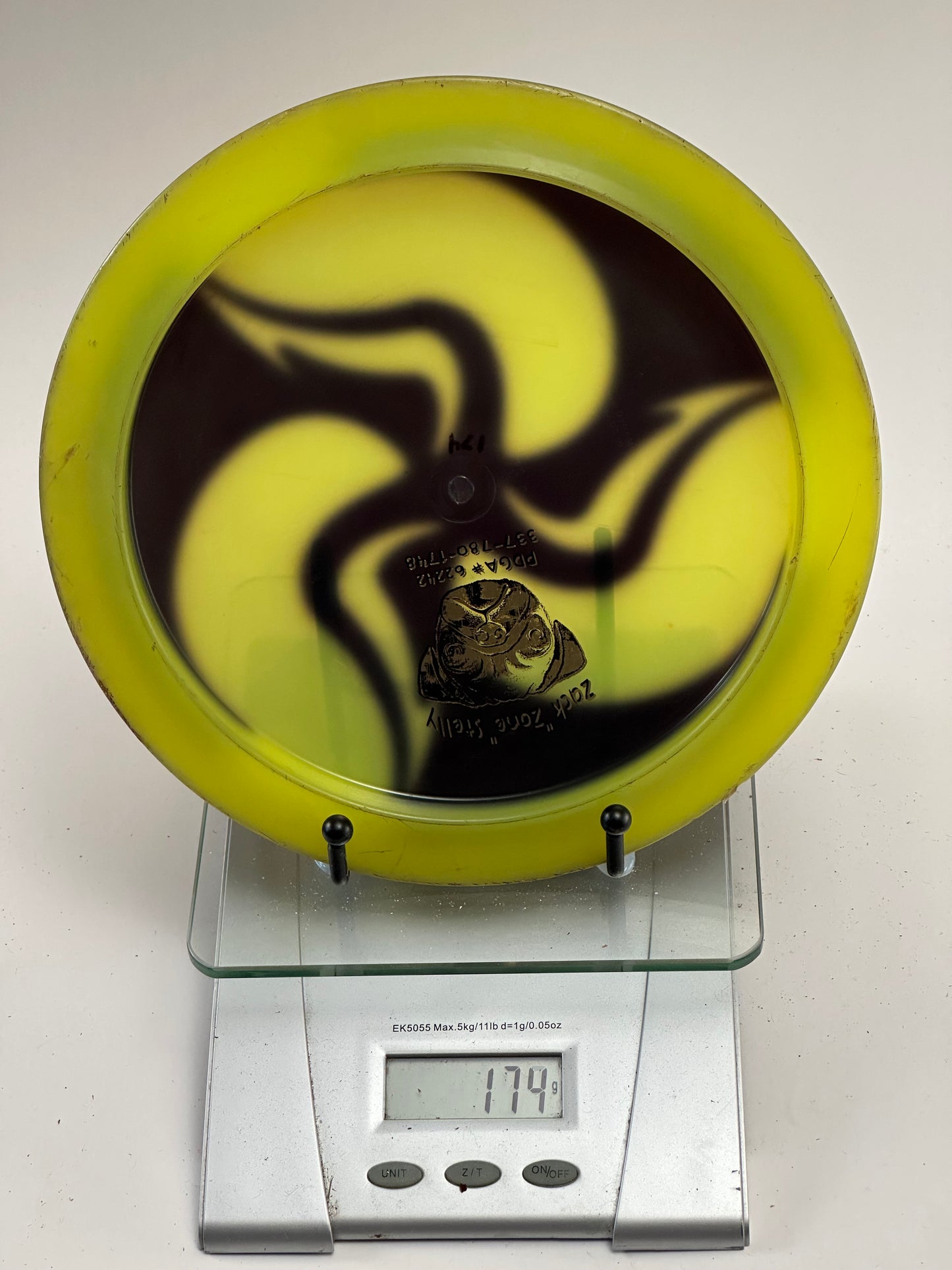 Trilogy Lucid Enforcer Overstable Distance Driver (Swirl Dye, White Dog Stamp)
