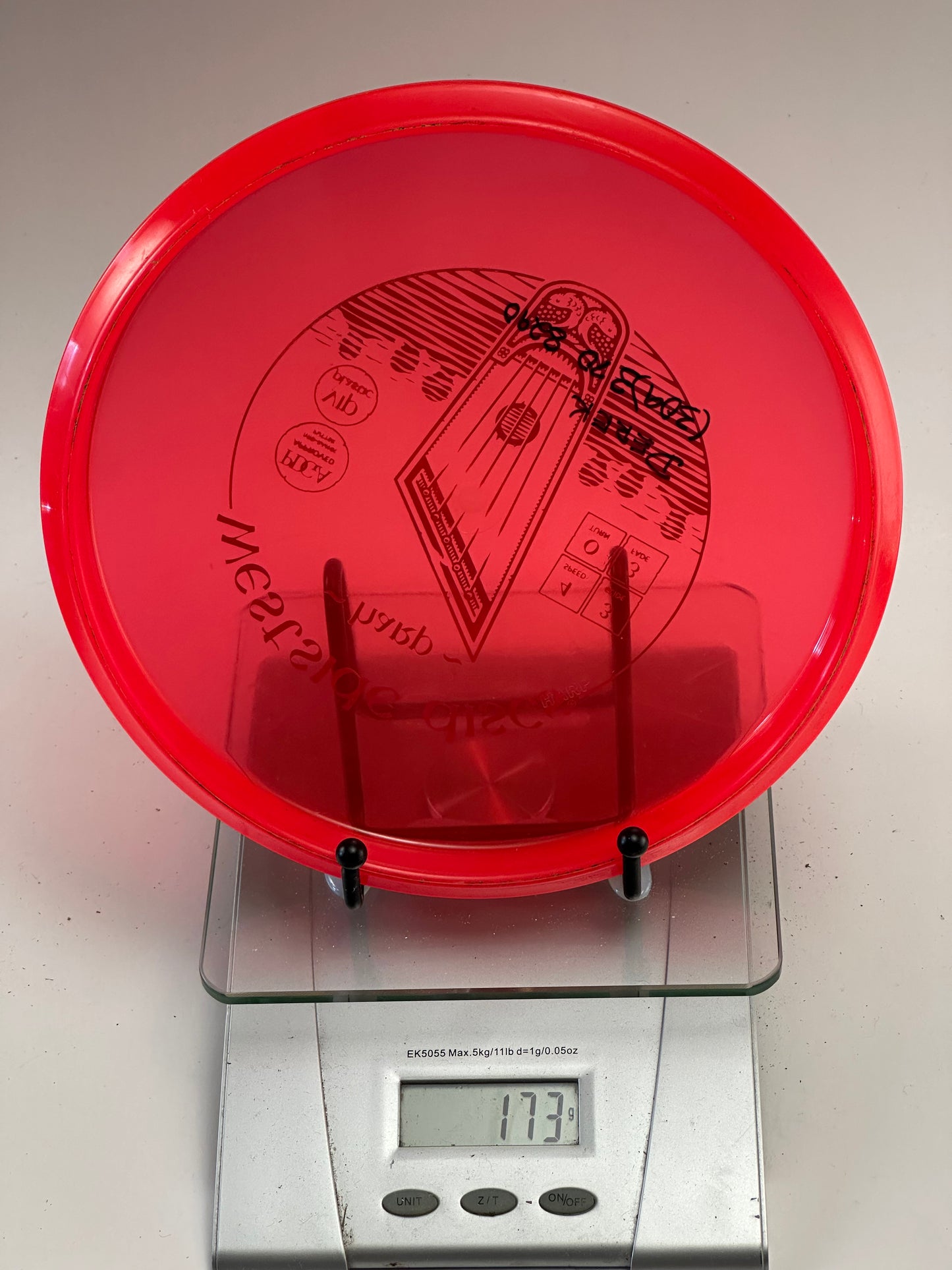 Westside Discs VIP Harp Putter – Transparent Red w/ Black Stamp