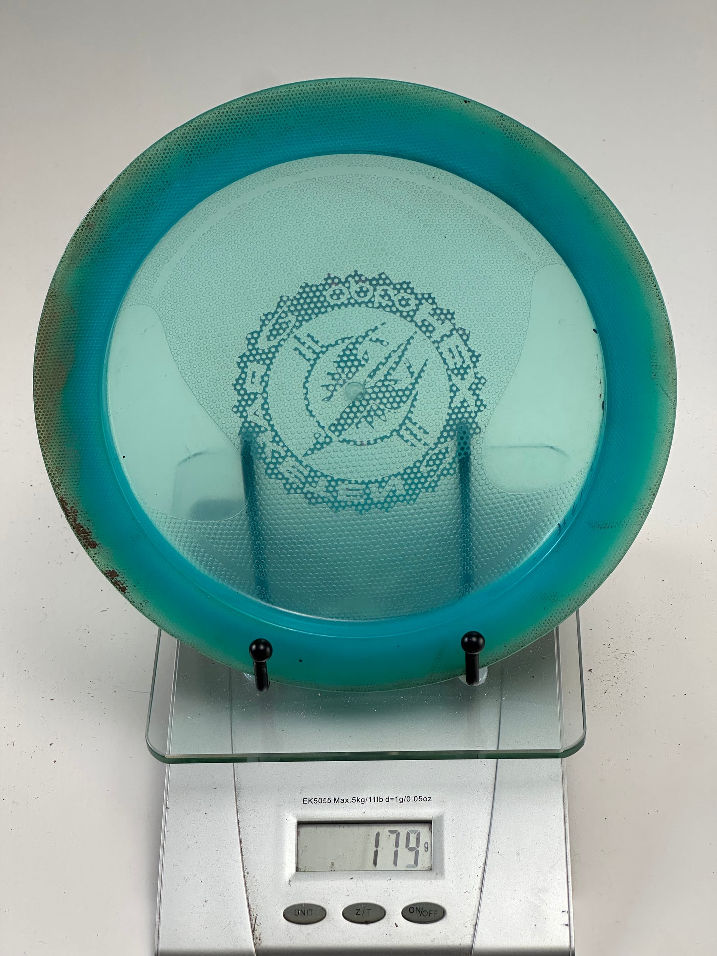 Trilogy Raketen Opto Hex Overmold Disc Golf Disc – Teal, Pink Stamp (173g)