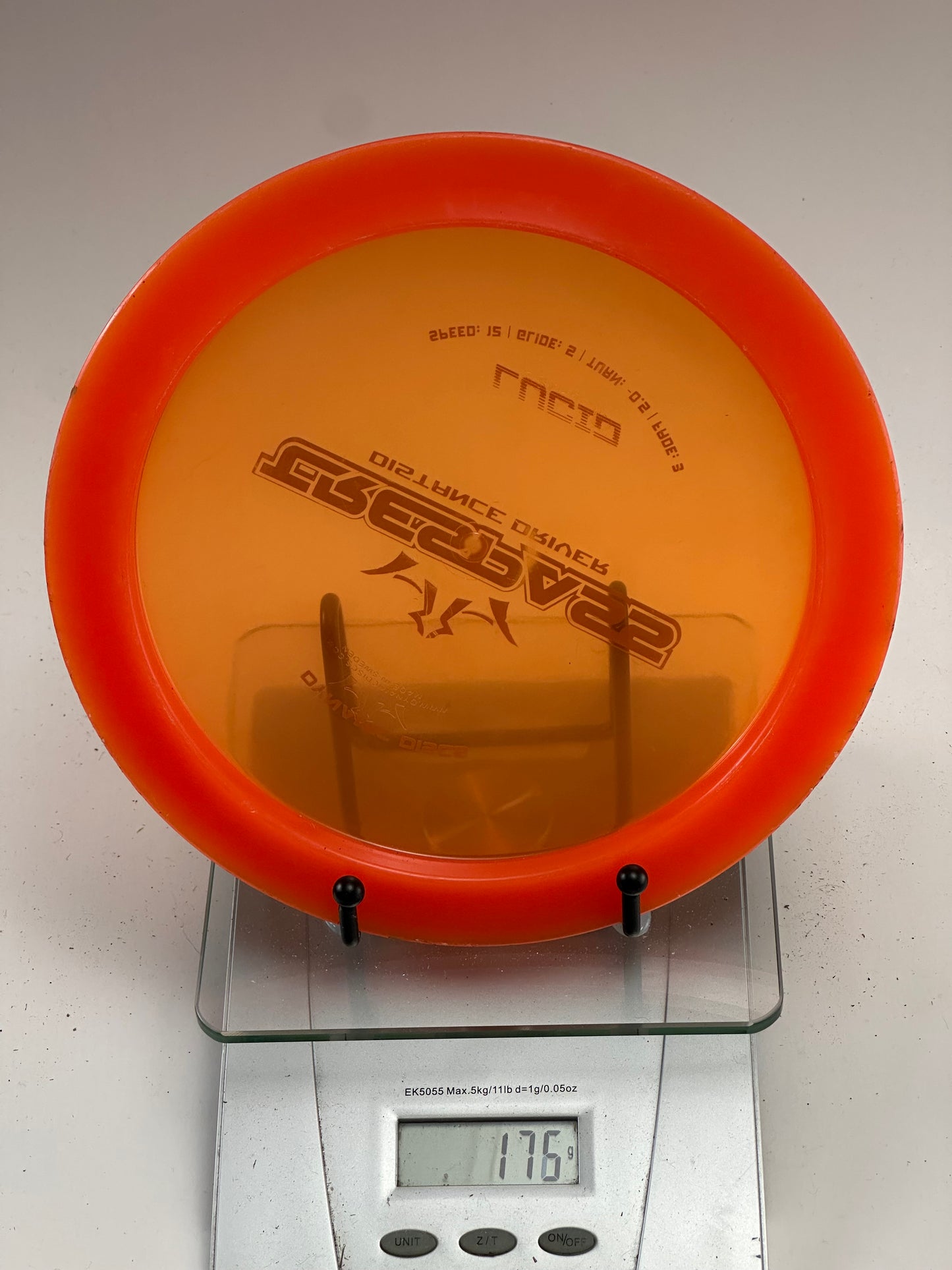 Dynamic Discs Lucid Trespass Distance Driver (Orange/Red Rim)