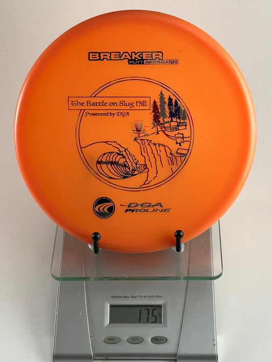 DGA DGA ProLine Breaker putt and approach overstable ProLine plastic Battle on Slug Hill 2019 stamp orange