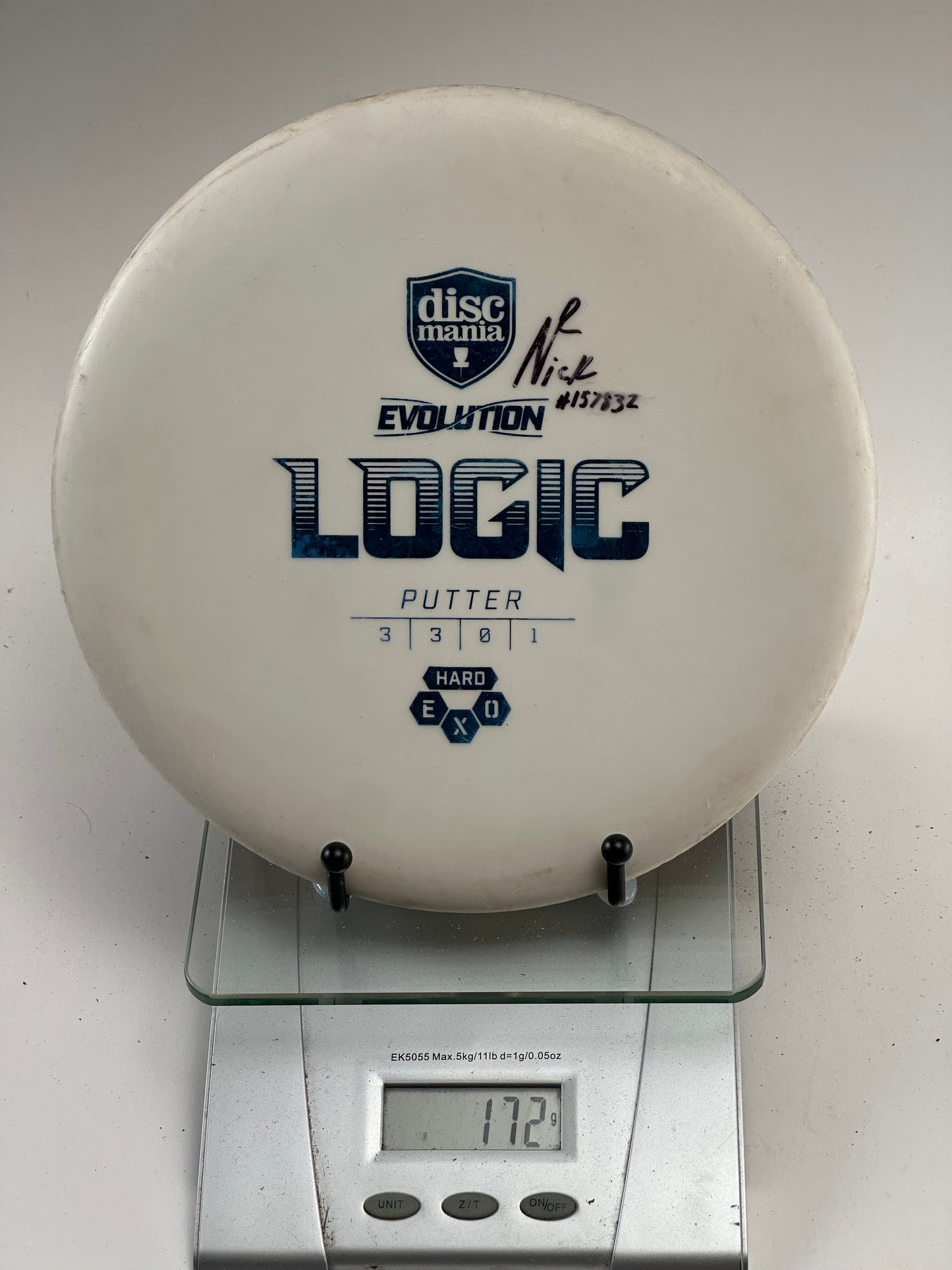 Discmania Logic Hard Exo Putter - White w/ Blue Stamp