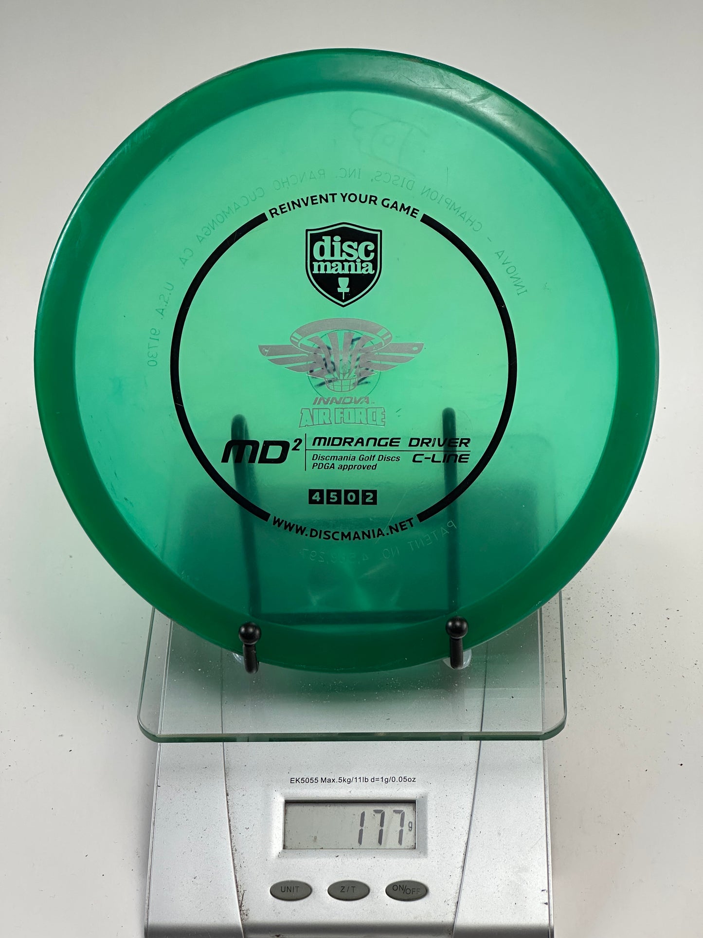 Discmania C-Line MD2 Midrange – Transparent Green (Air Force Stamp)