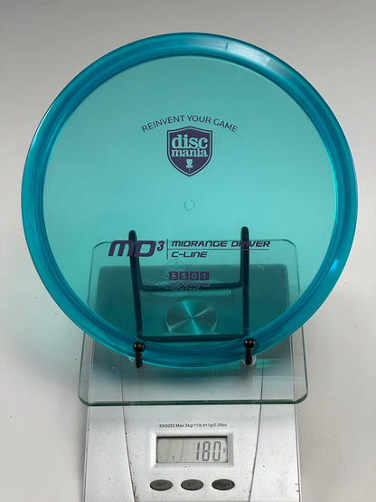Discmania C-Line MD3 Midrange – Translucent Aqua Blue, Shield Stamp, 180g