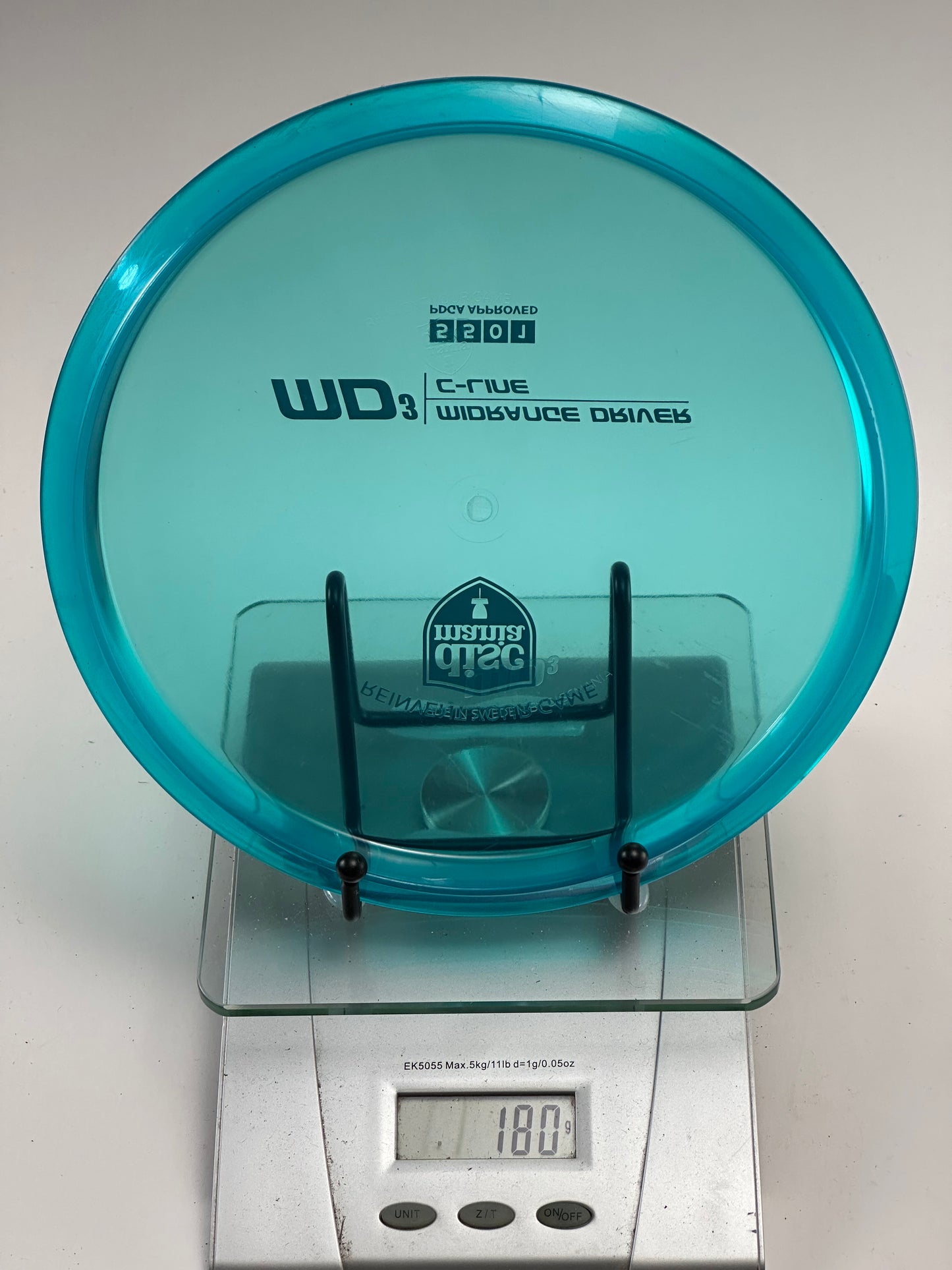 Discmania C-Line MD3 Midrange – Translucent Aqua Blue, Shield Stamp, 180g
