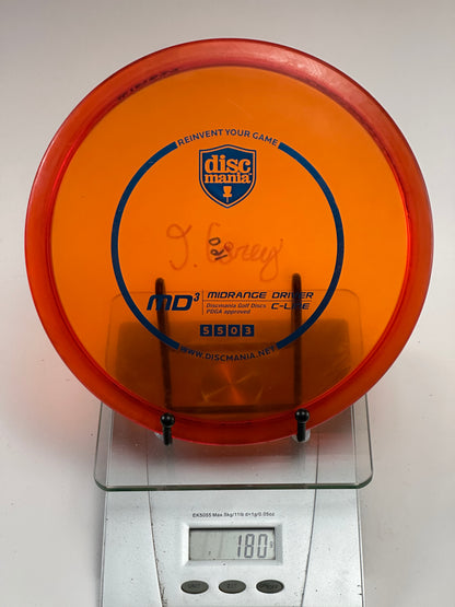 Discmania C-Line MD3 Midrange, Translucent Orange, Shield Stamp, 180g
