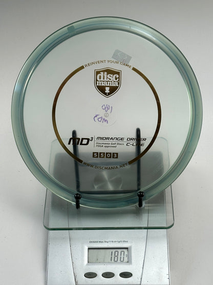 Discmania C-Line MD3 Midrange – Transparent Light Blue, Shield Stamp, 180g