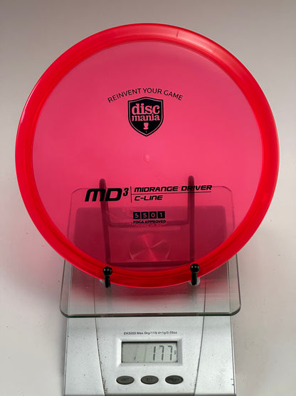 Discmania C-Line MD3 Midrange – Transparent Red Shield Stamp (177g)
