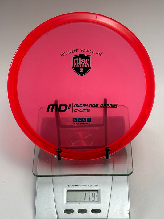 Discmania C-Line MD3 Midrange | Transparent Red | Shield Stamp | 179g