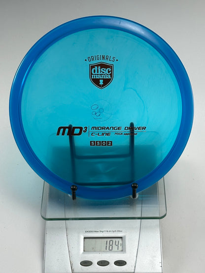 Discmania C-Line MD3 Midrange – Translucent Blue Originals Shield, 184g