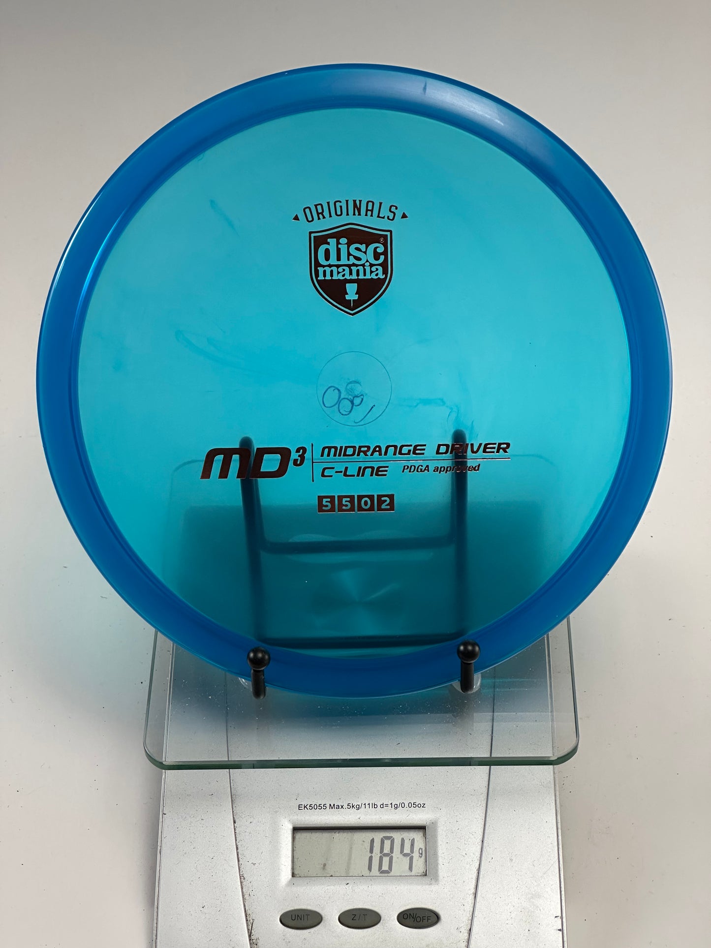 Discmania C-Line MD3 Midrange, Transparent Blue, Originals Shield Stamp, 184g